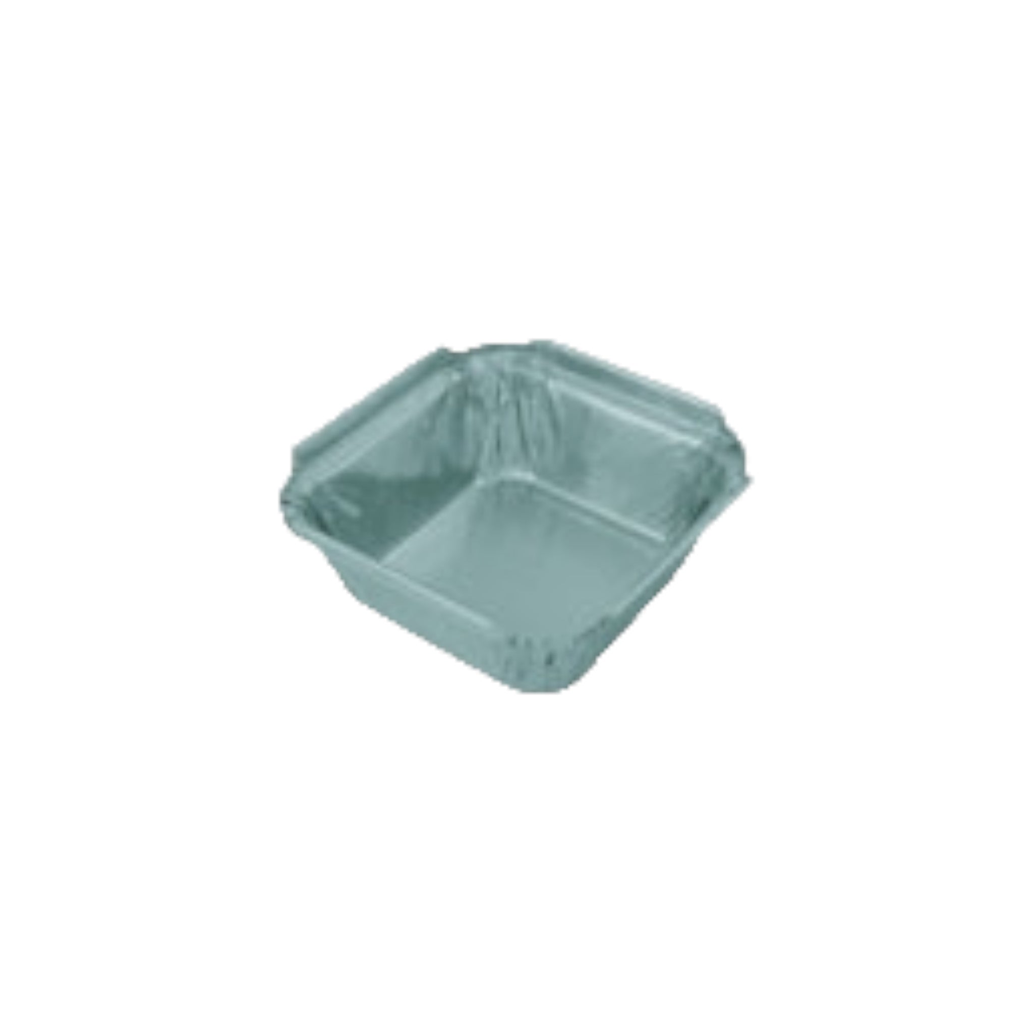 Aluminium Foil Takeaway Container Disposable Square FG-445PD 10x10x4.5cm with Clear Poly PVC LID 4453P 10pack