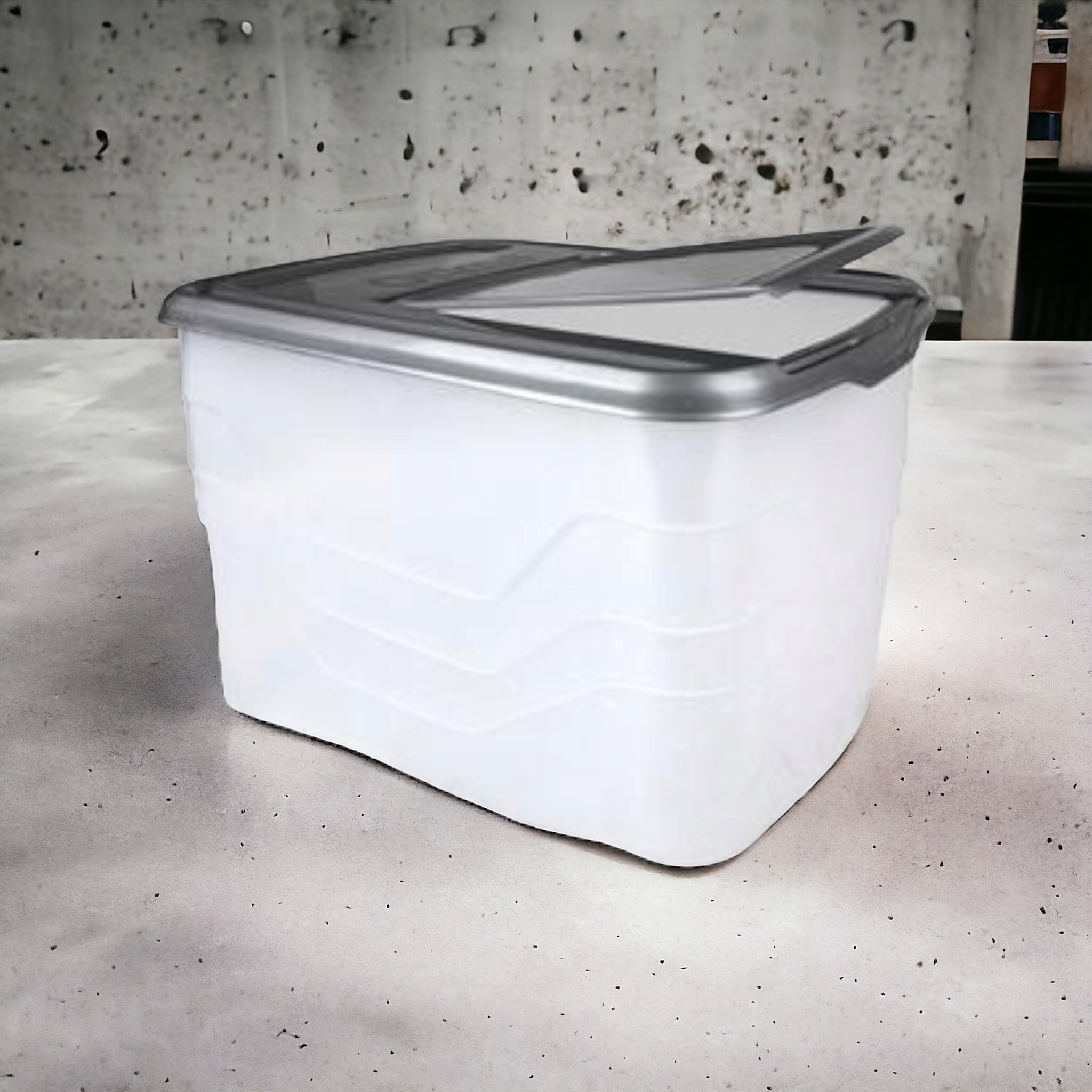 40L Storage Utility Box with Silver Flip Lid