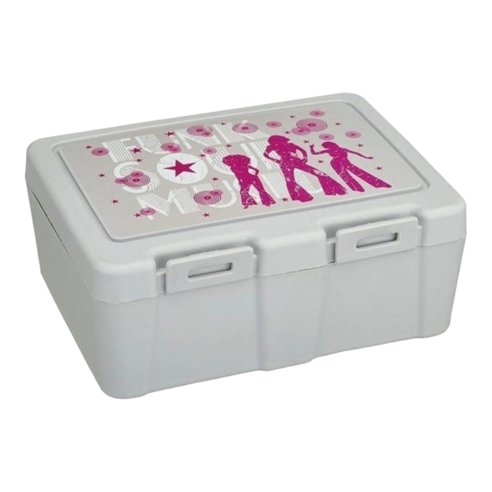 Joyful Kids Lockable Lunch Box Plastic 2-Division with Spork Spoon in One