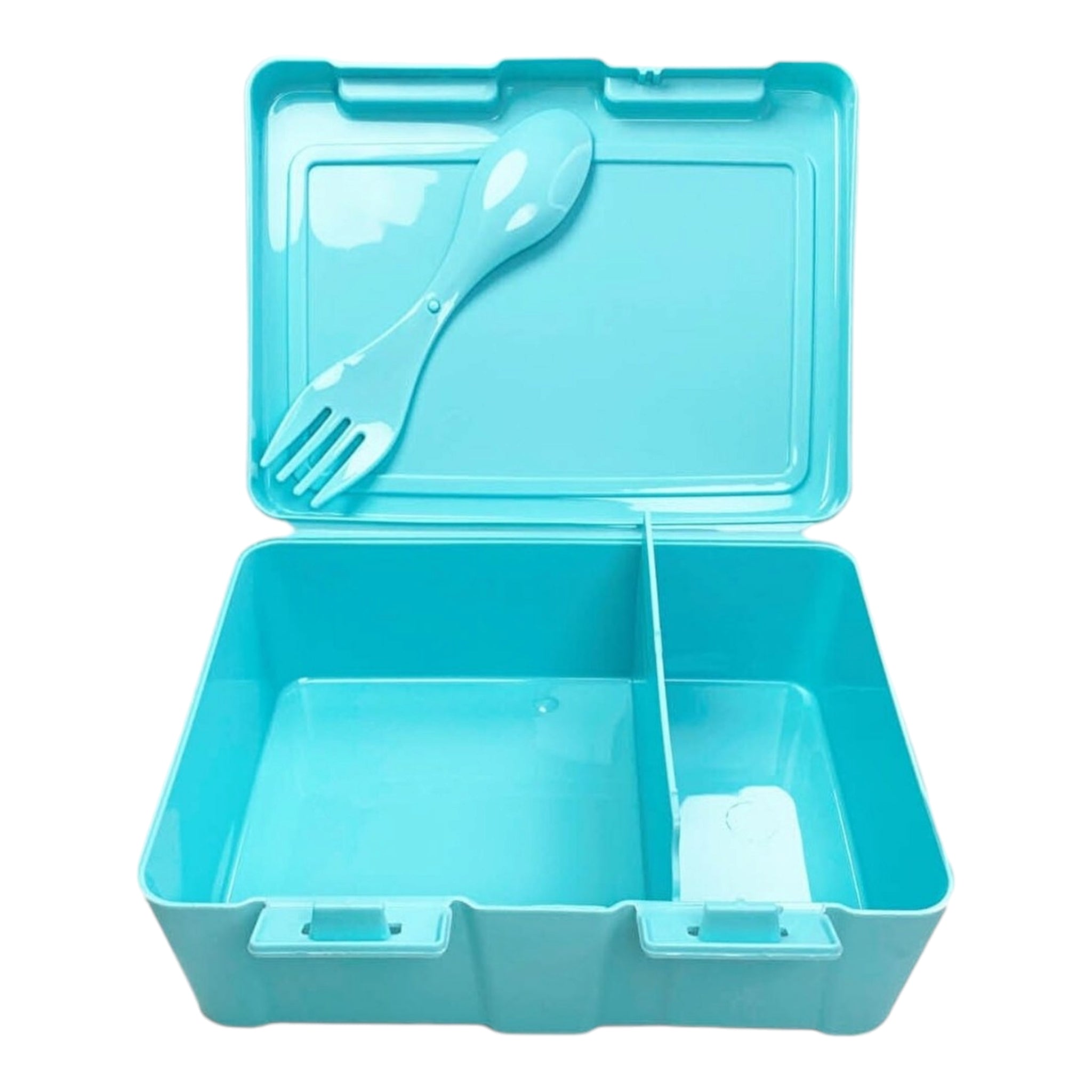 Joyful Kids Lockable Lunch Box Plastic 2-Division with Spork Spoon in One