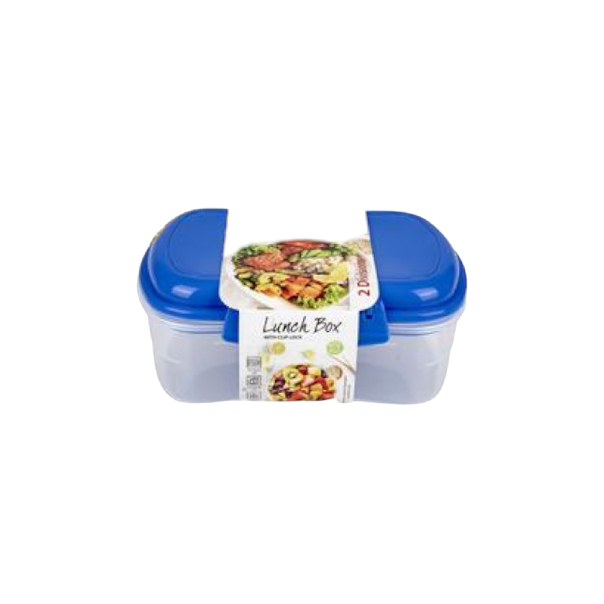 Lunch Box 2-Division with Clip Lock Lid 712ml