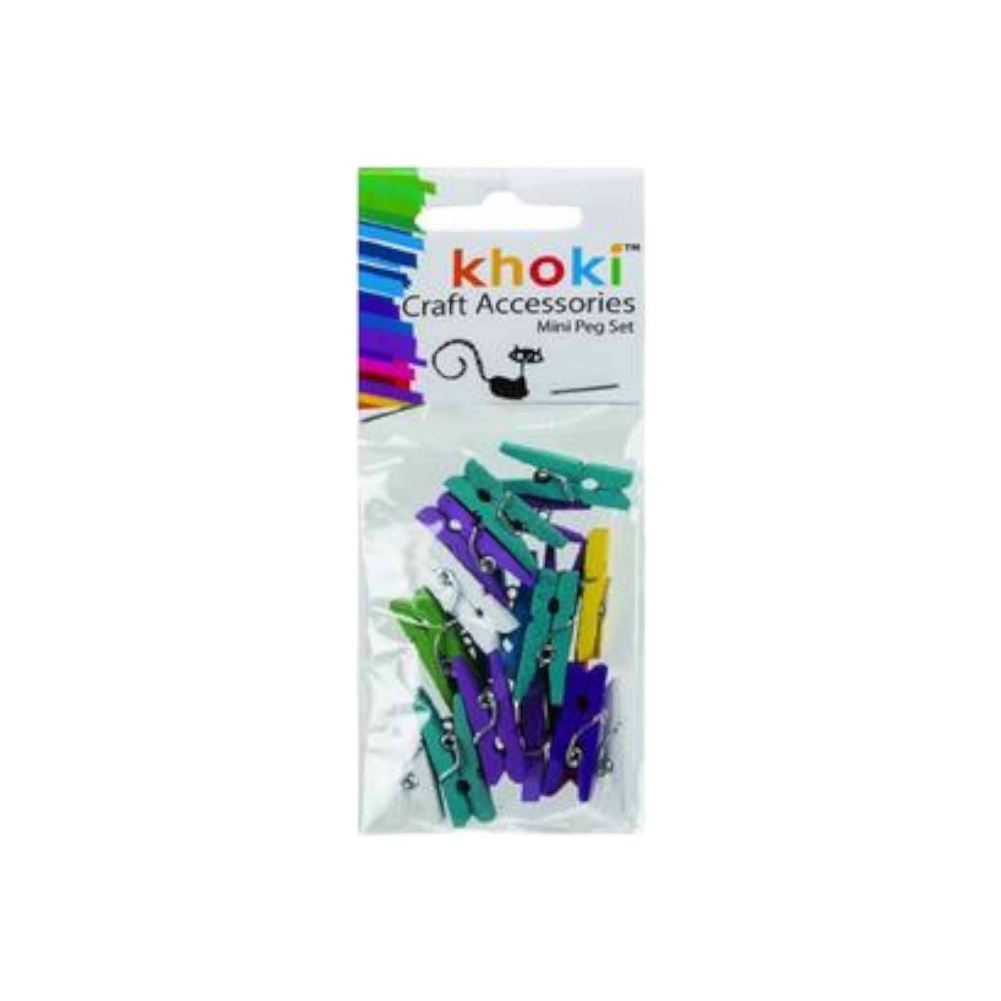Khoki Art Craft Mini Wooden Peg Clips 20pc