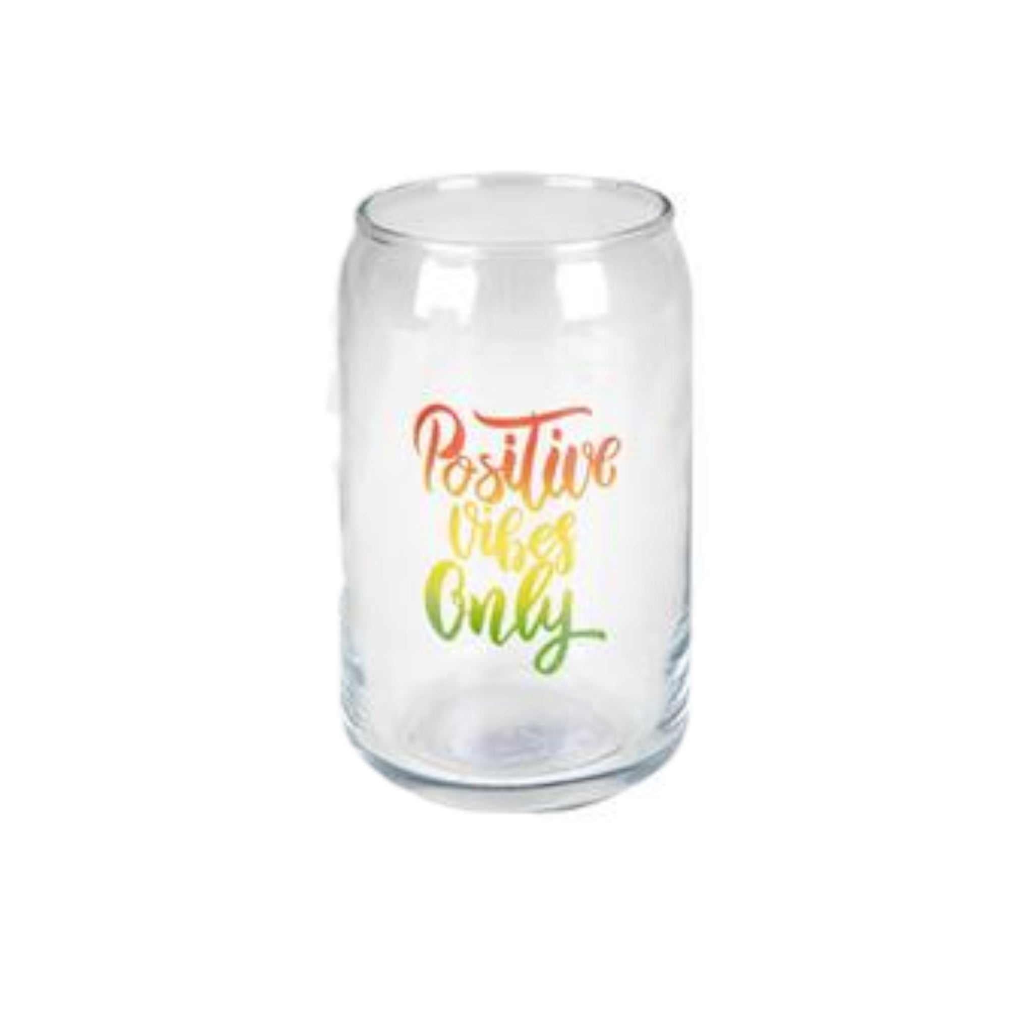 473ml Can Shape Glass Tumbler with Worded Print 3pack