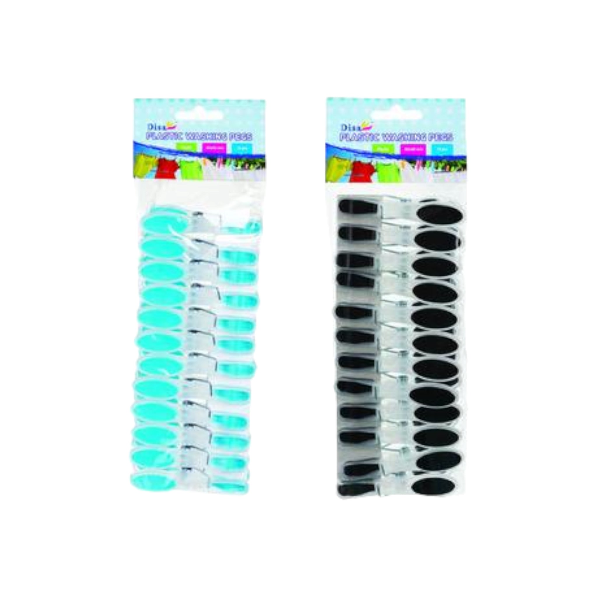 Disa Plastic Rubber Washing Pegs 80mm 12pack