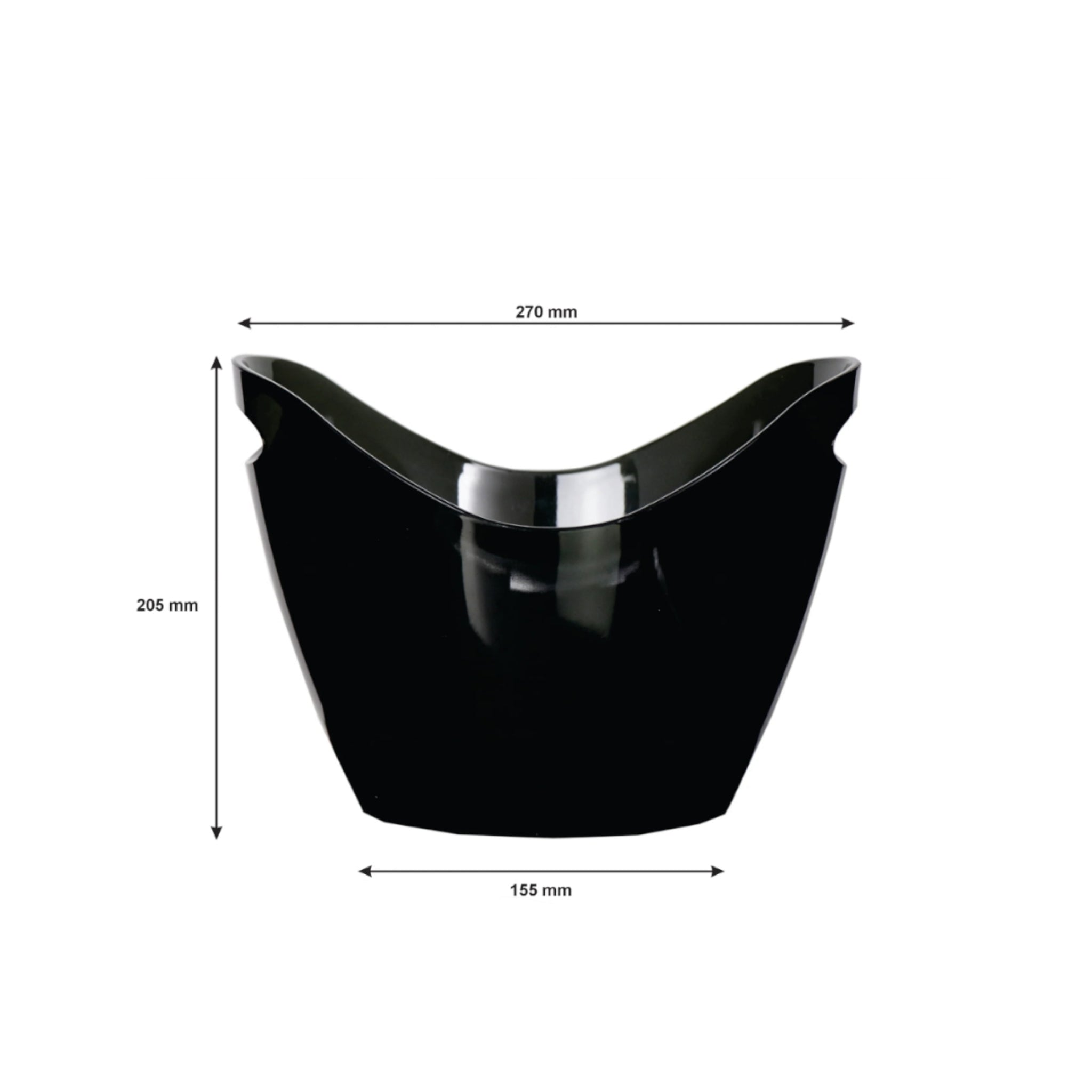 Bar Butler Acrylic Ice Bucket 4L Oval Shape Clear Black 73145