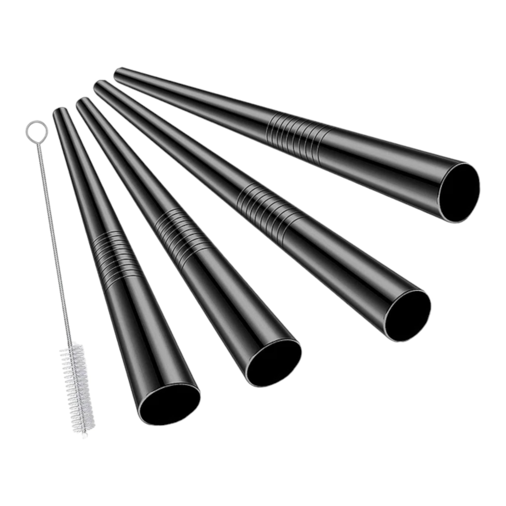 Stainless Steel Straws 7mmx22.5cm with Brush 11pack