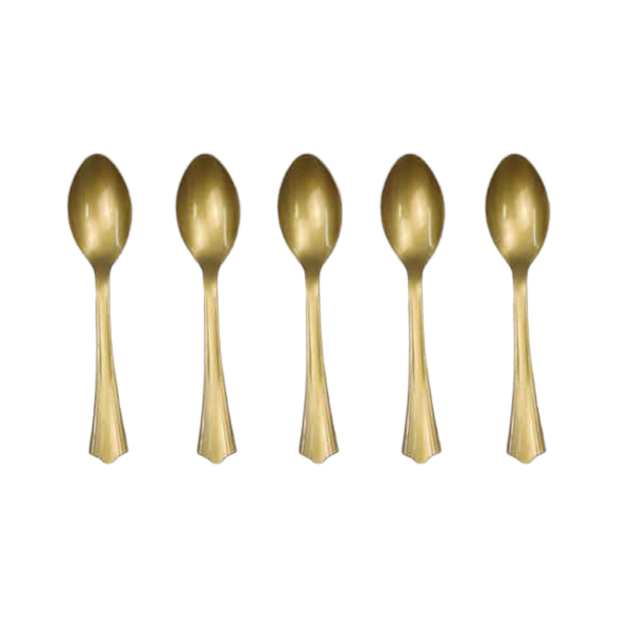 Disposable Dessert Spoon Gold Plastic 11.5cm 50pack