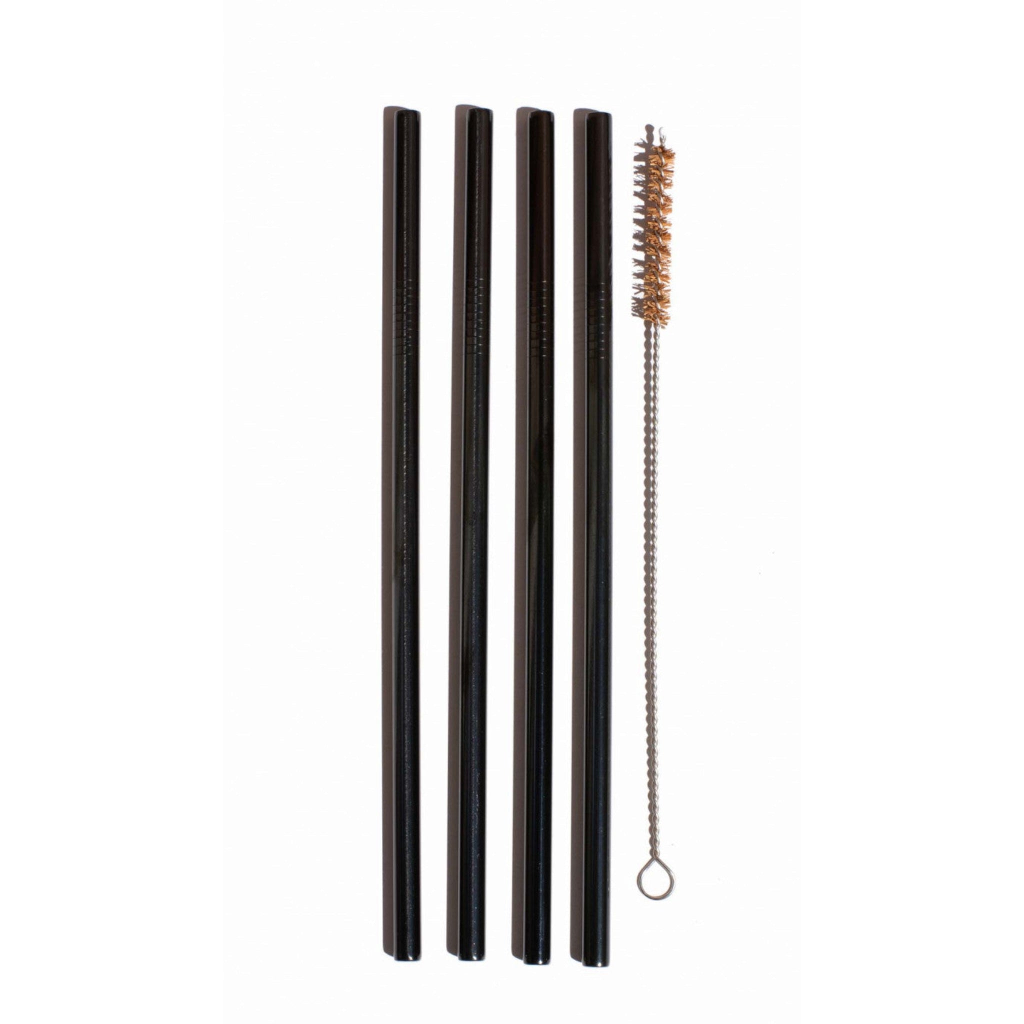 Stainless Steel Straws 5mmx22.5cm with Brush 11pack