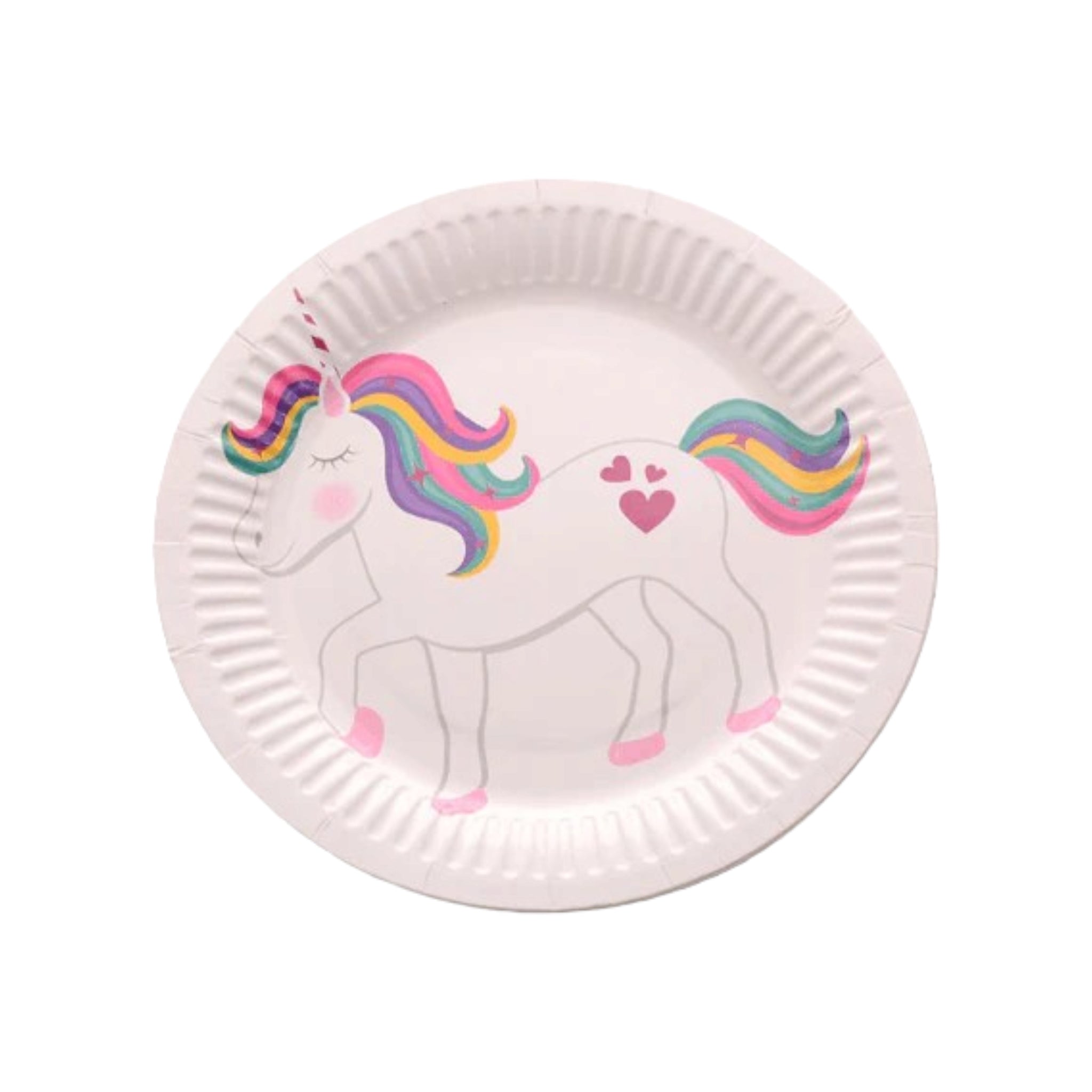 Disposable Party Paper Plate 7inch Unicorn Print 10pc