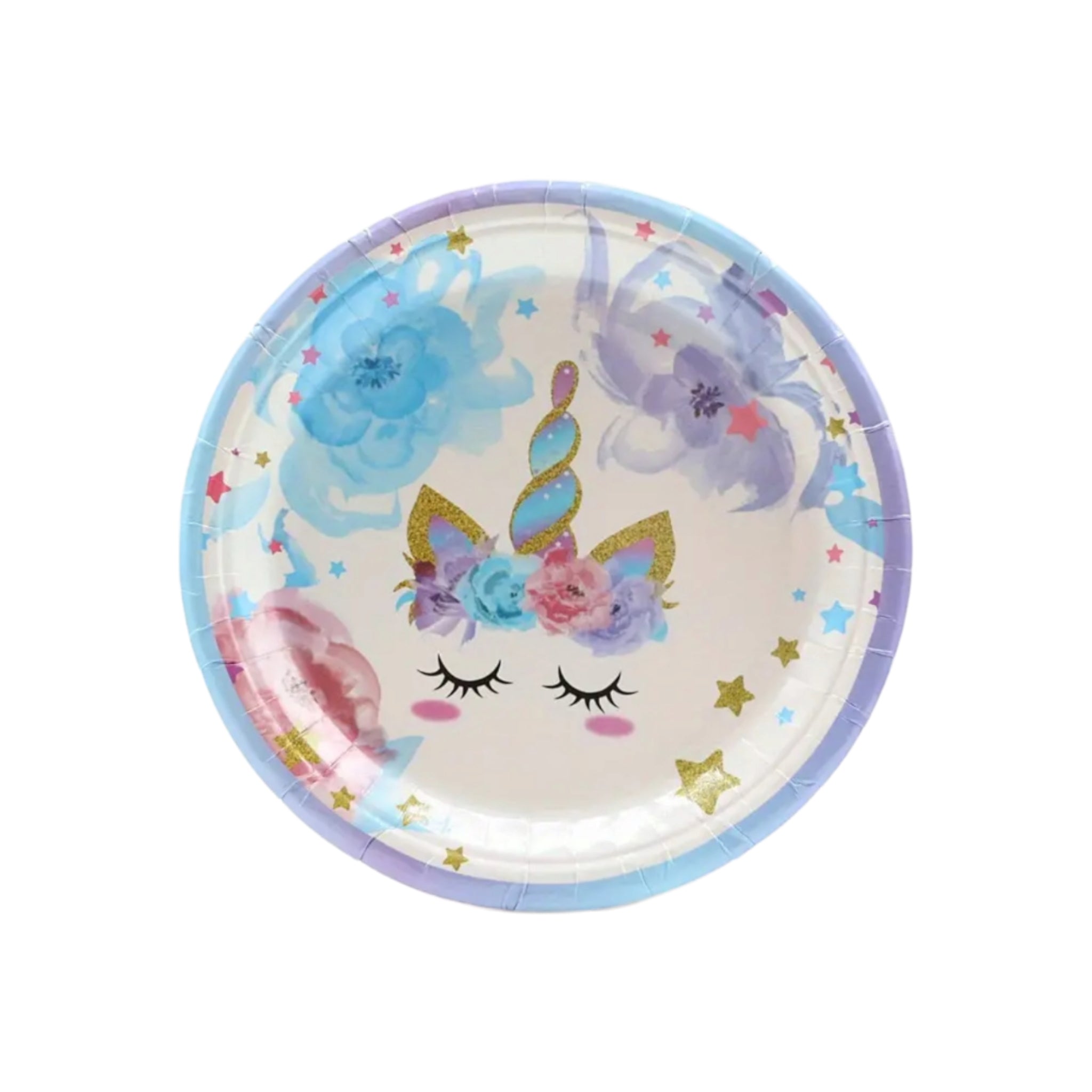 Disposable Party Paper Plates 7inch 17.5cm Unicorn Patterned 10pack
