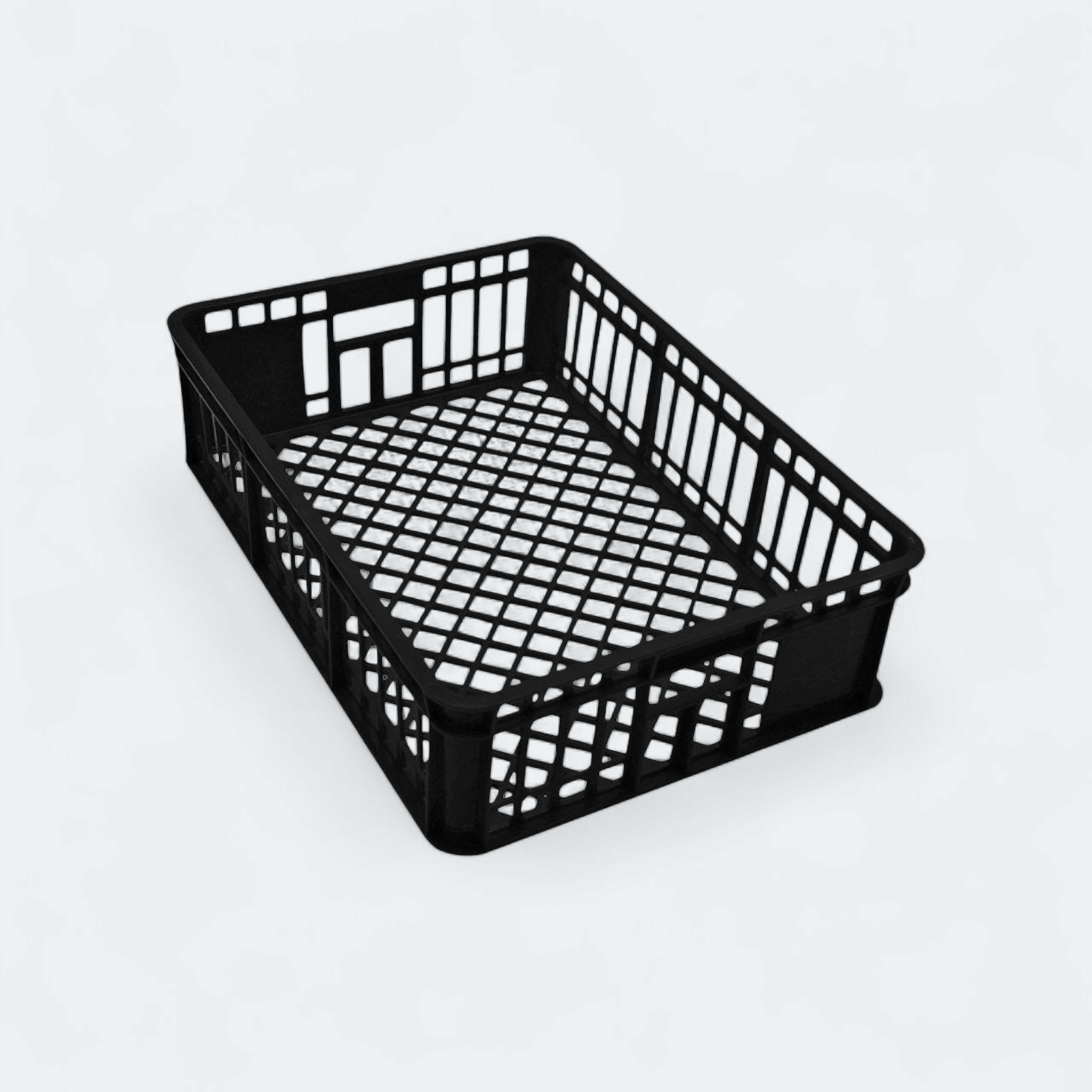 Chicken Freezer Crate Tray Plastic Black 640x458x165