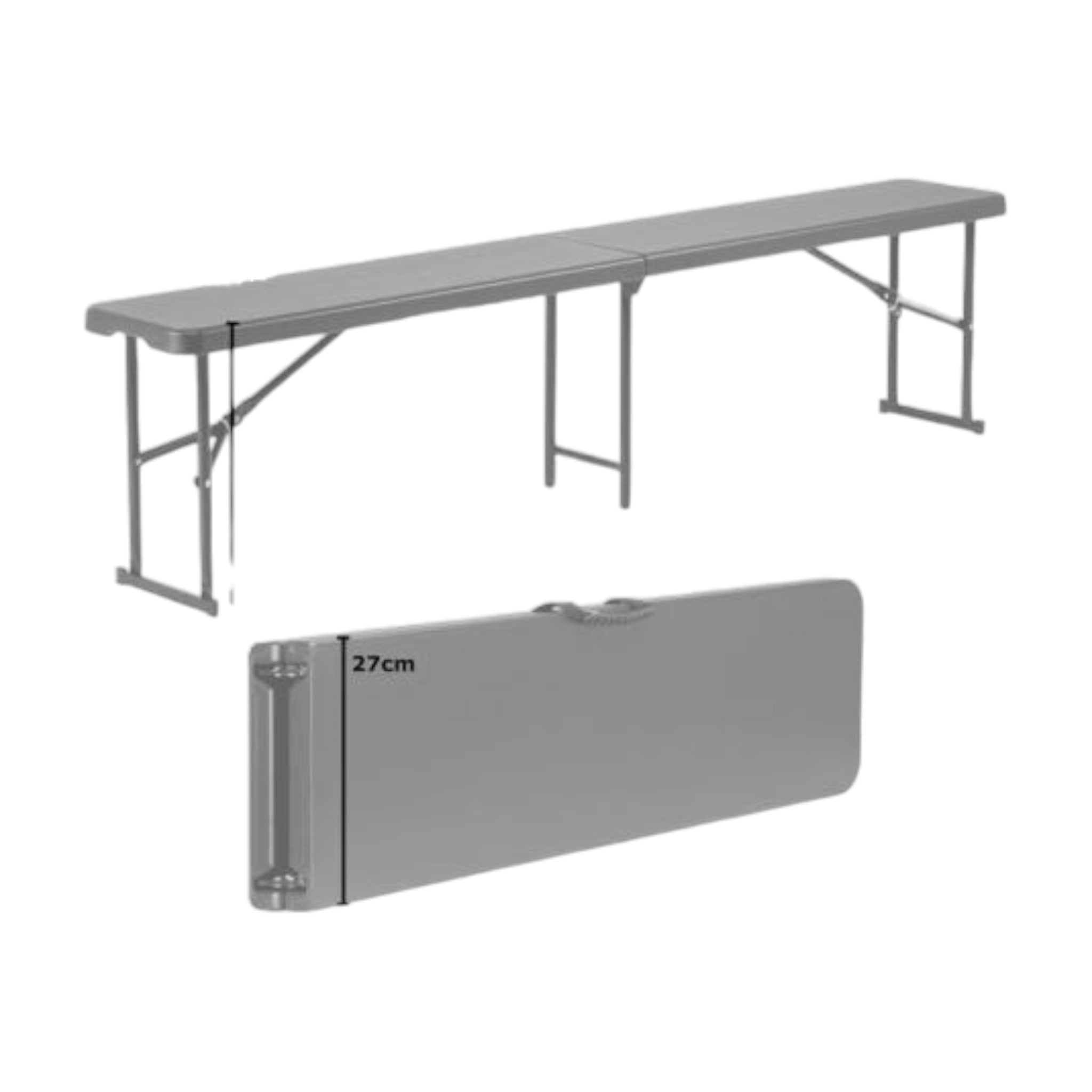 1.8m Folding Trestle Plastic Bench 6ft Wood Grain Finish