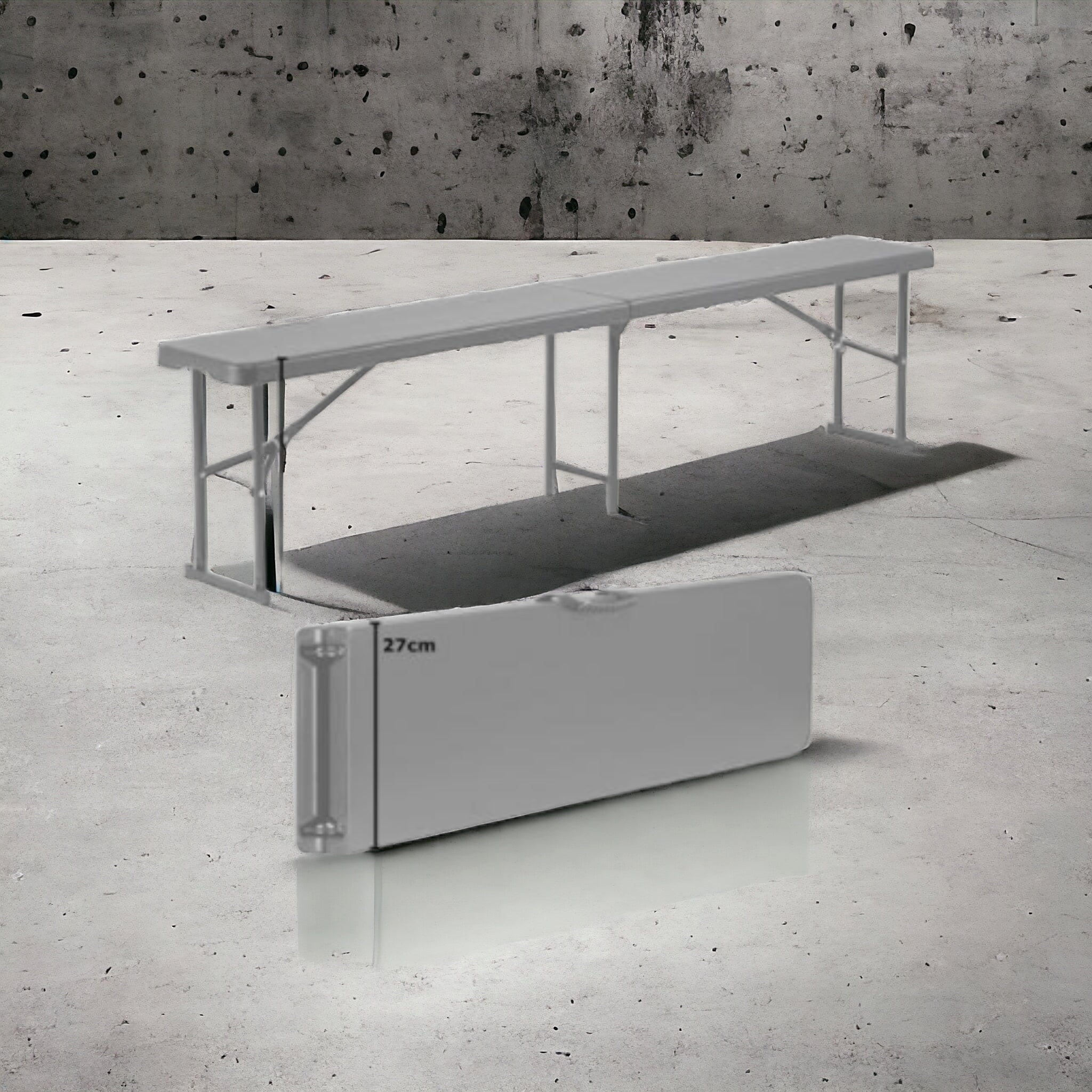 1.8m Folding Trestle Plastic Bench 6ft Wood Grain Finish