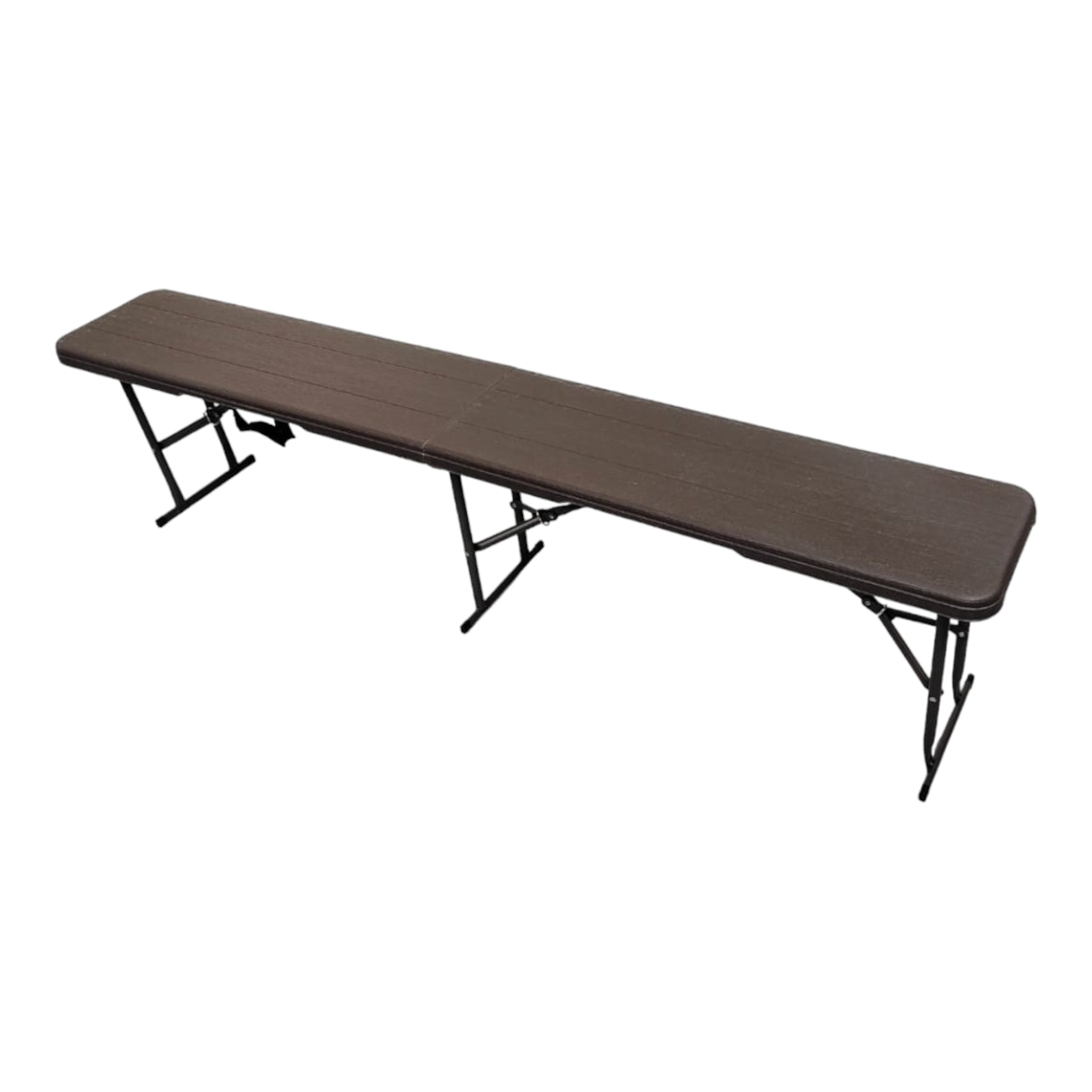 1.8m Folding Trestle Plastic Bench 6ft Wood Grain Finish