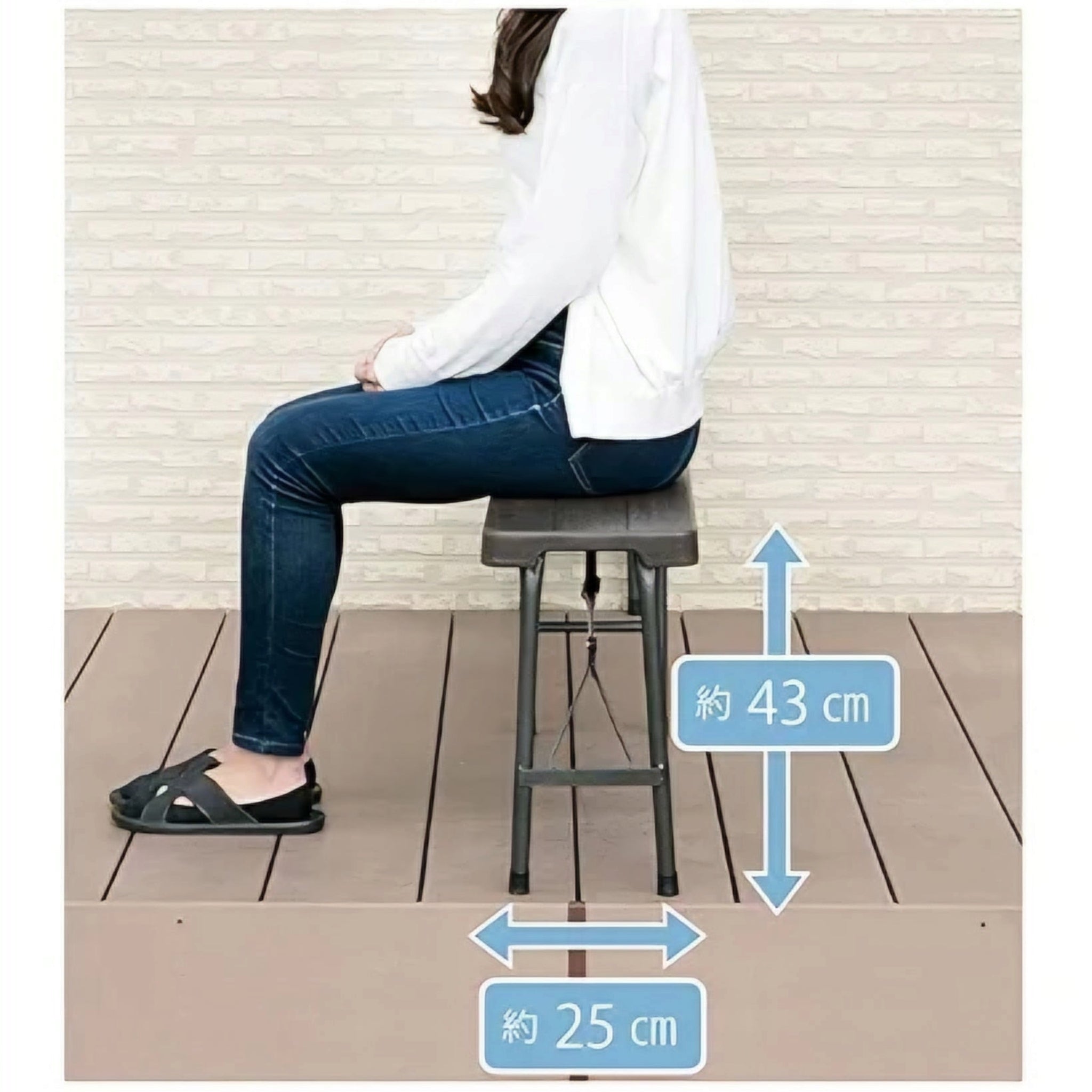 1.8m Folding Trestle Plastic Bench 6ft Wood Grain Finish