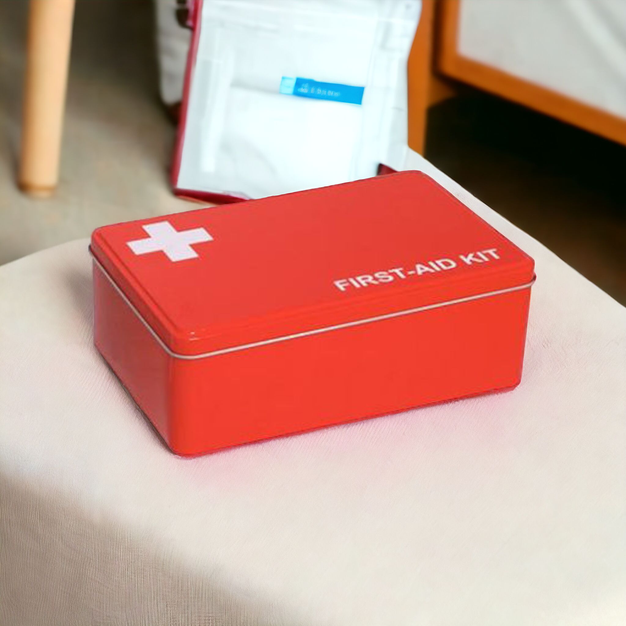 Mini First Aid Steel Tin Box 9.5x13.5cm