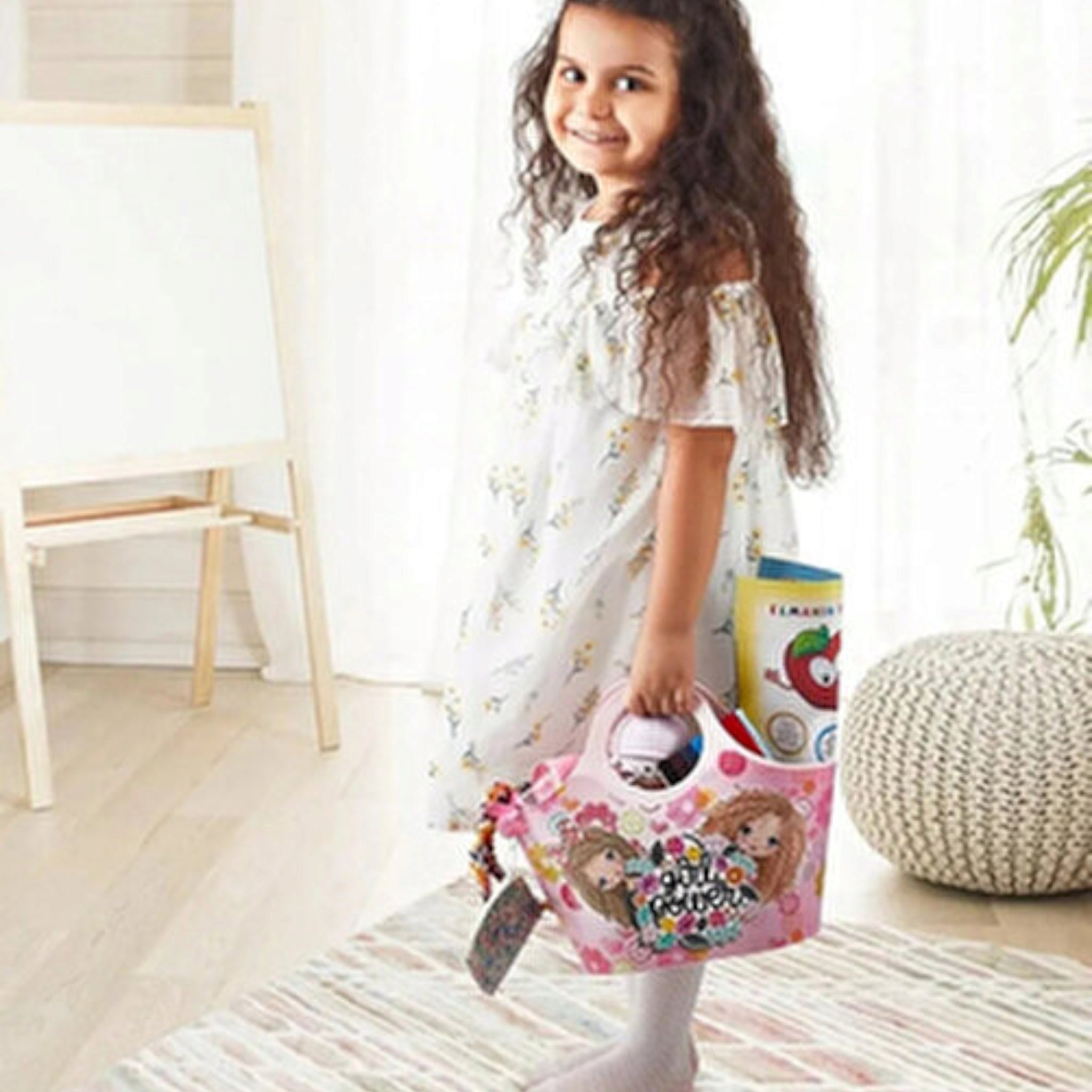 Tuffex Plastic Kiddies Girls Beach Carry Bag Patterned 27x23cm