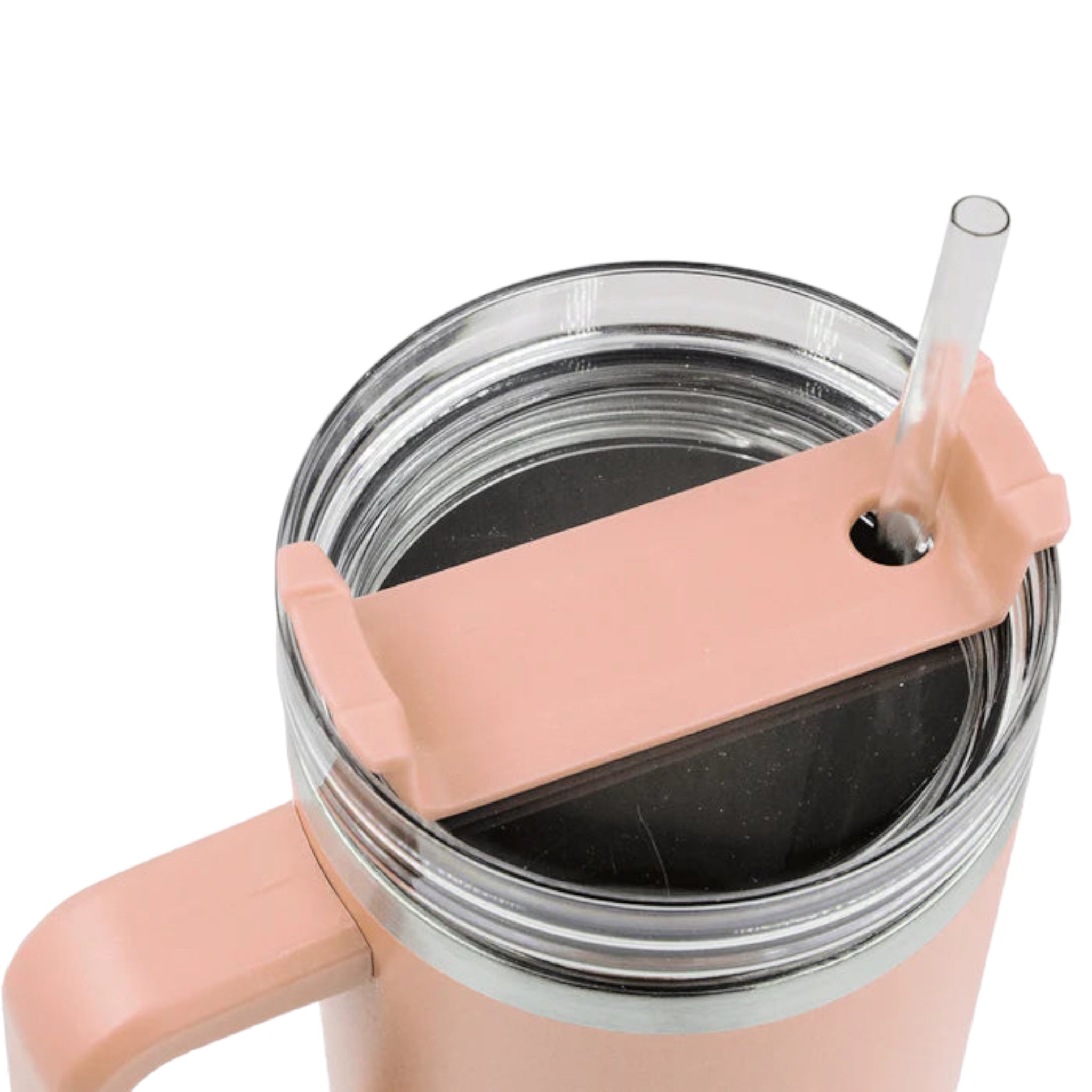 1.2L Travel Mug Thermos Flask Stainless Steel with Handle & Straw