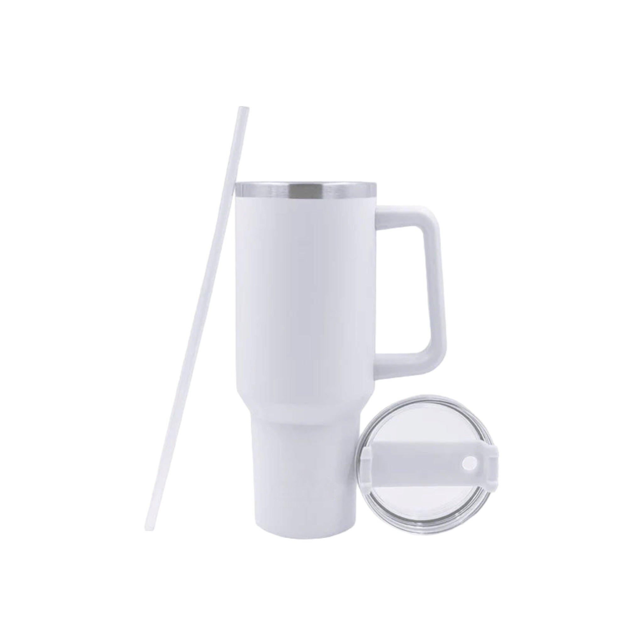 1.2L Travel Mug Thermos Flask Stainless Steel with Handle & Straw