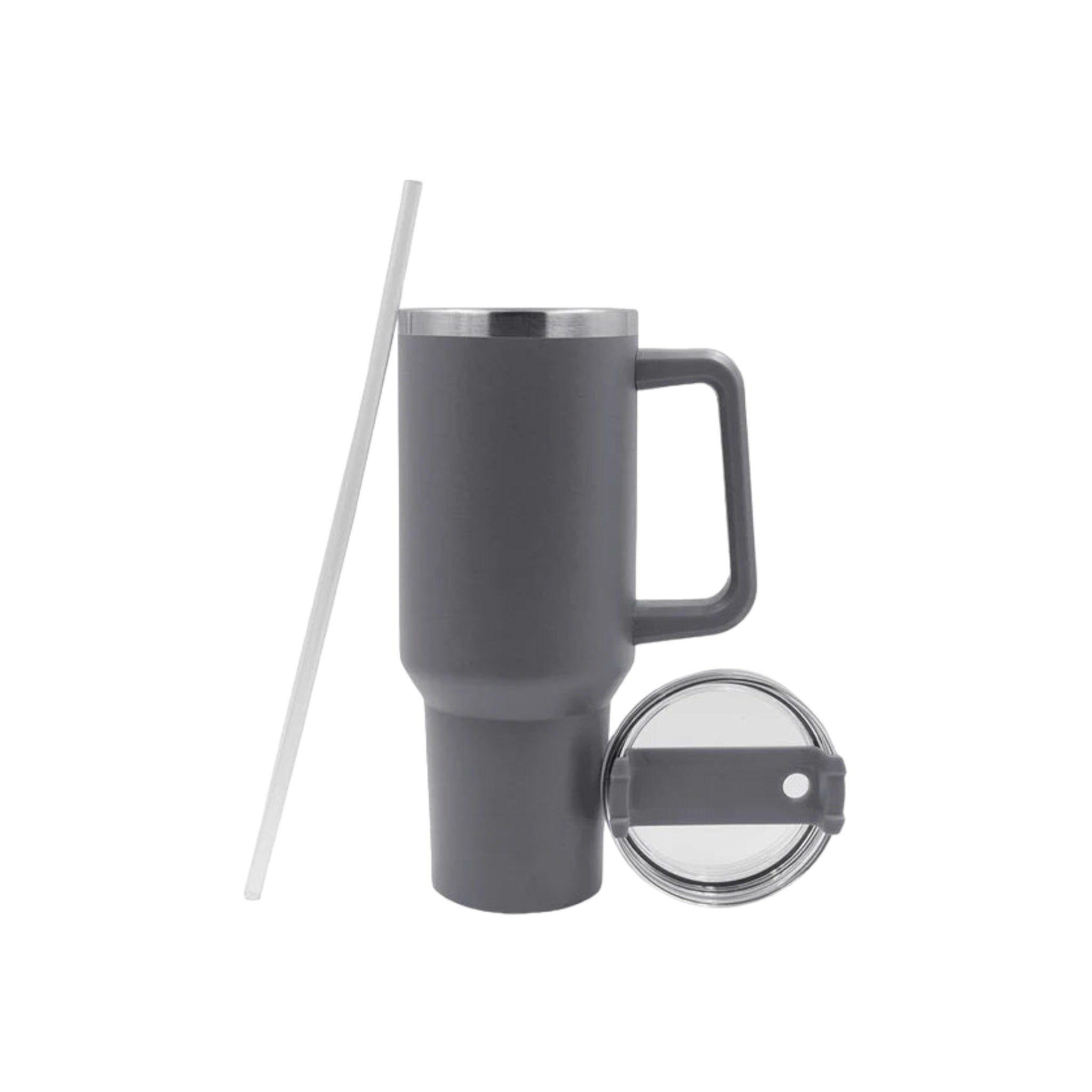 1.2L Travel Mug Thermos Flask Stainless Steel with Handle & Straw