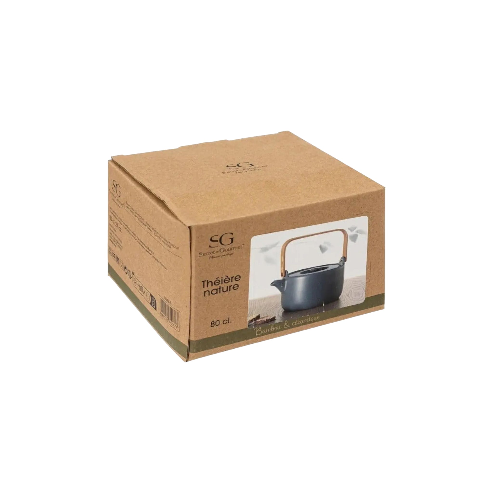 SG Secret de Gourmet Terra Ceramic Teapot with Infuser & Bamboo Handle