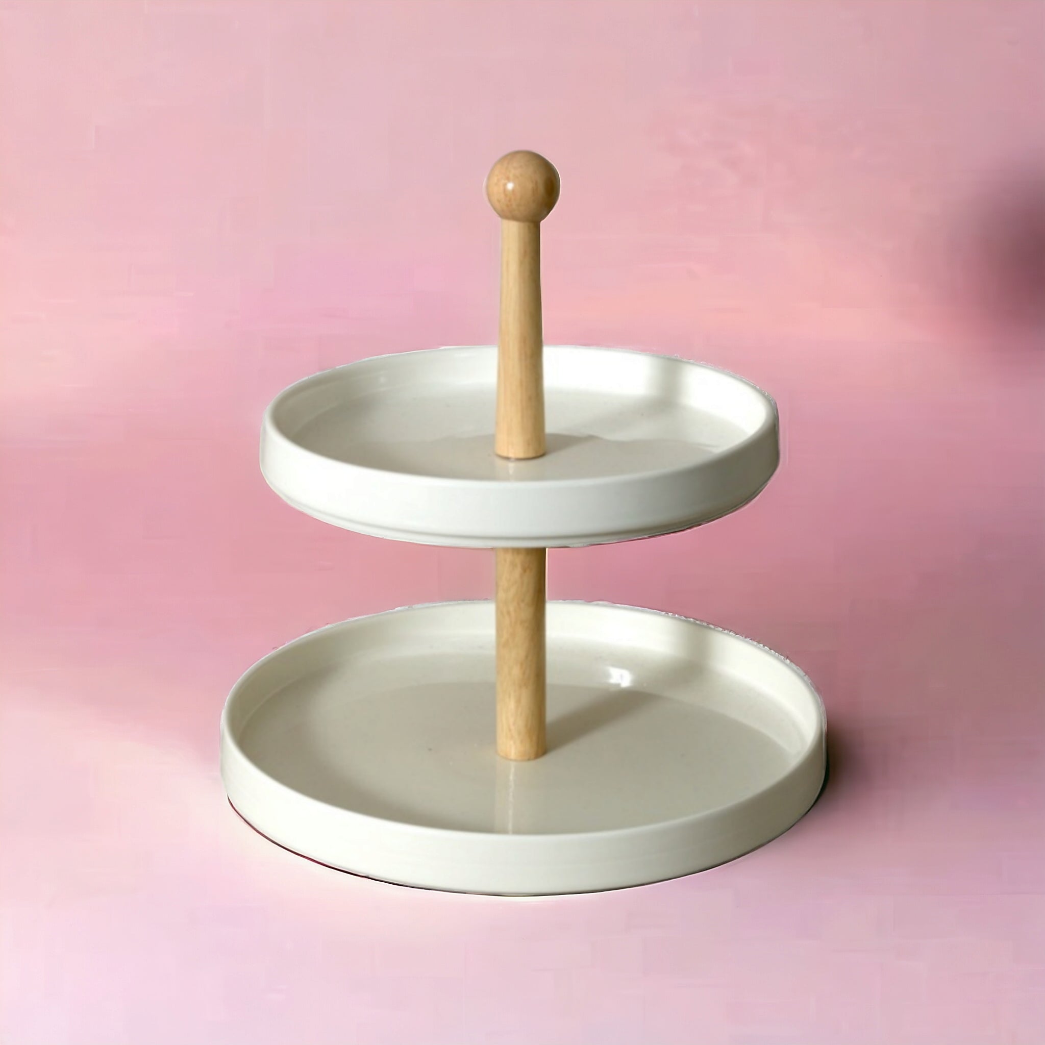 2-Tier Ceramic Cake Stand 24x25.5cm