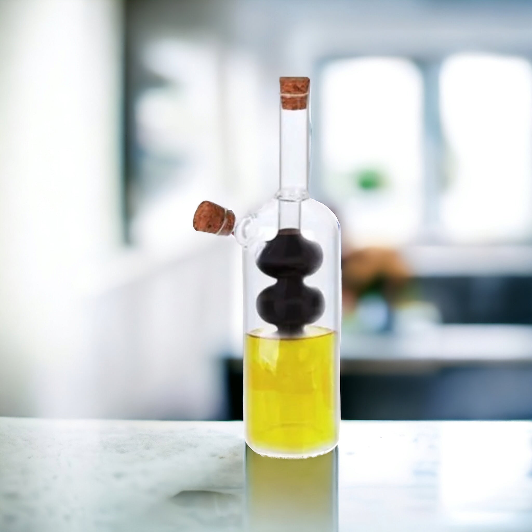EH Olive Oil Glass Bottle Pourer & Vinegar Drizzler Dispenser Cork Lids 2in1 75/225ml