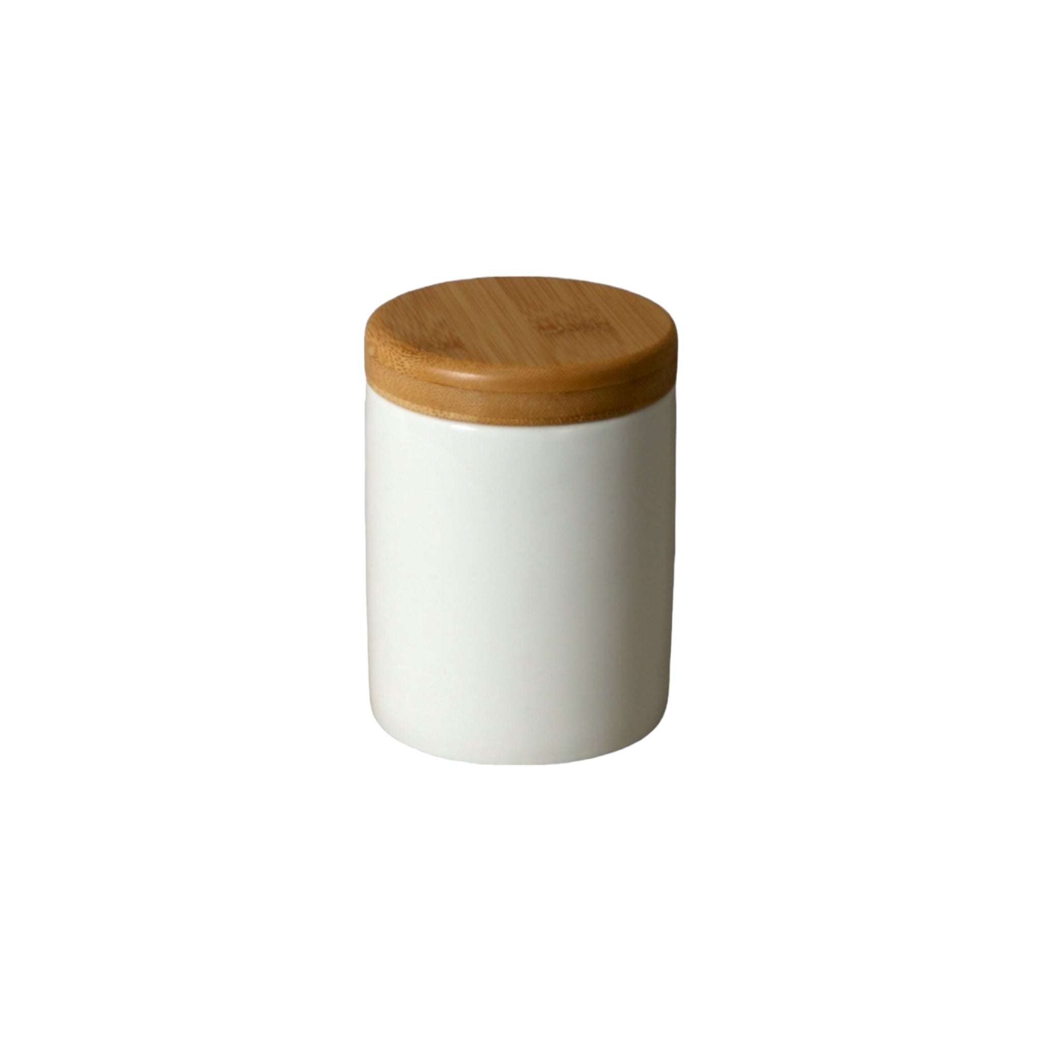 Ceramic Canister with White Bamboo Lid 500ml