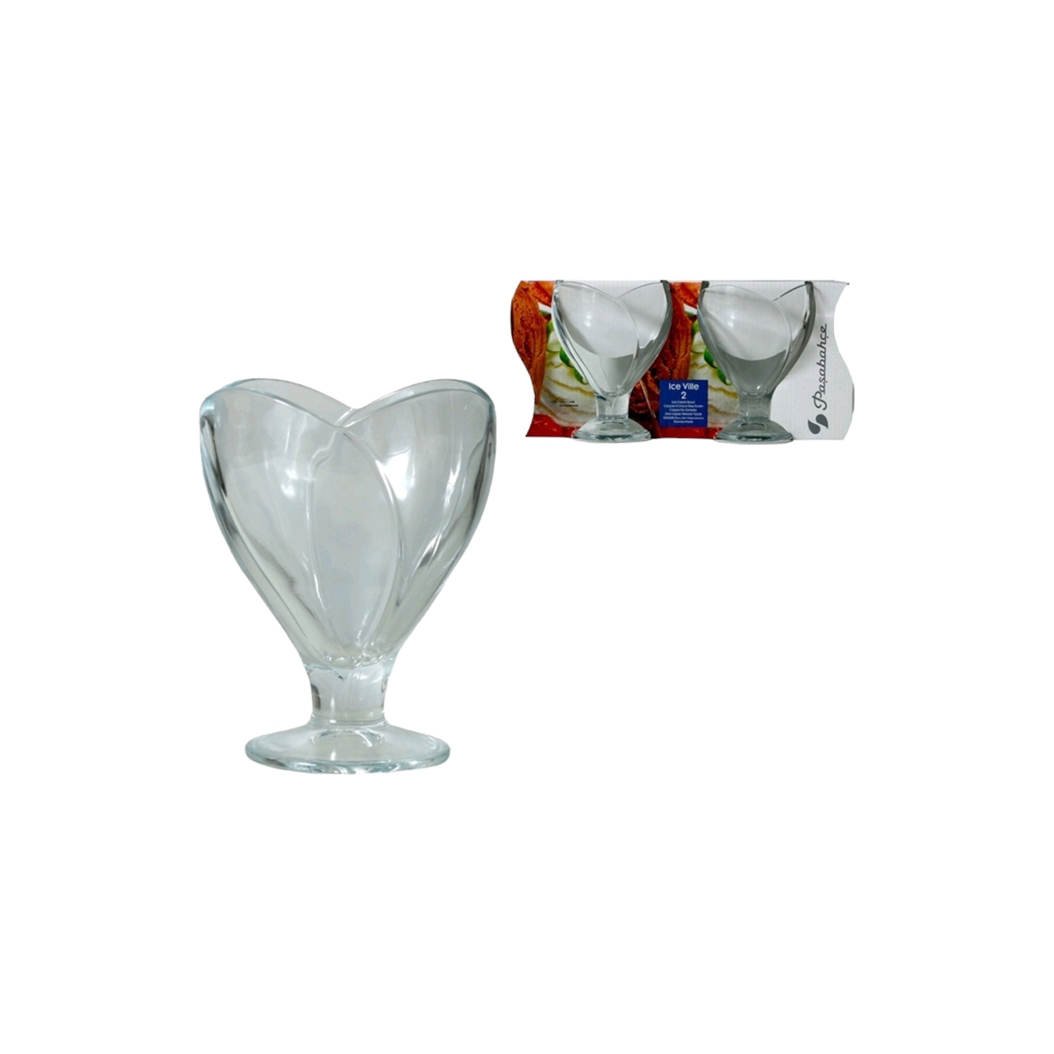 Pasabahce Iceville Tulip Ice Cream Cup Bowls 270ml 2pack