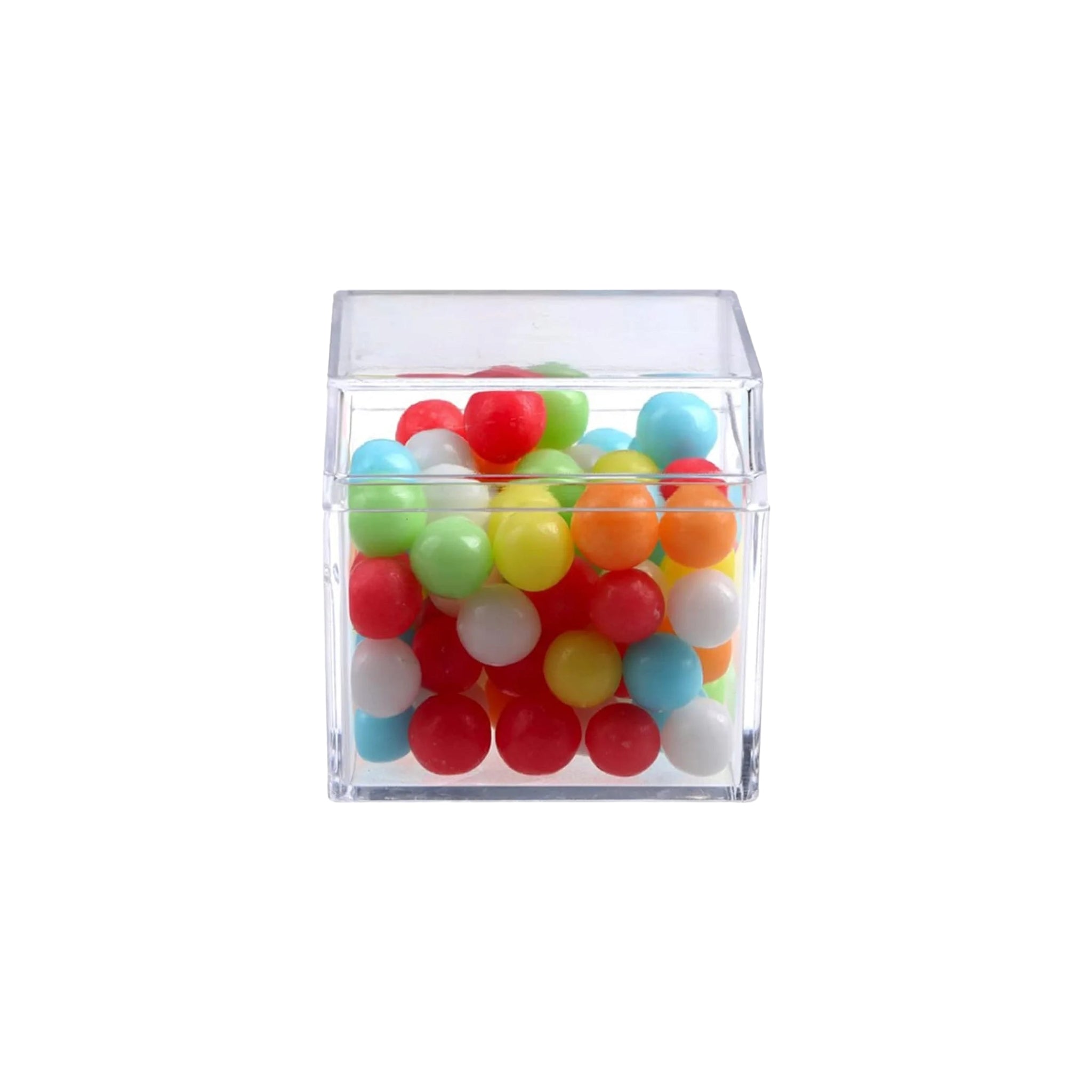 Acrylic Gift Box 5-Sided Cube Display Square with Lid 4.5x4.5x4.5cm