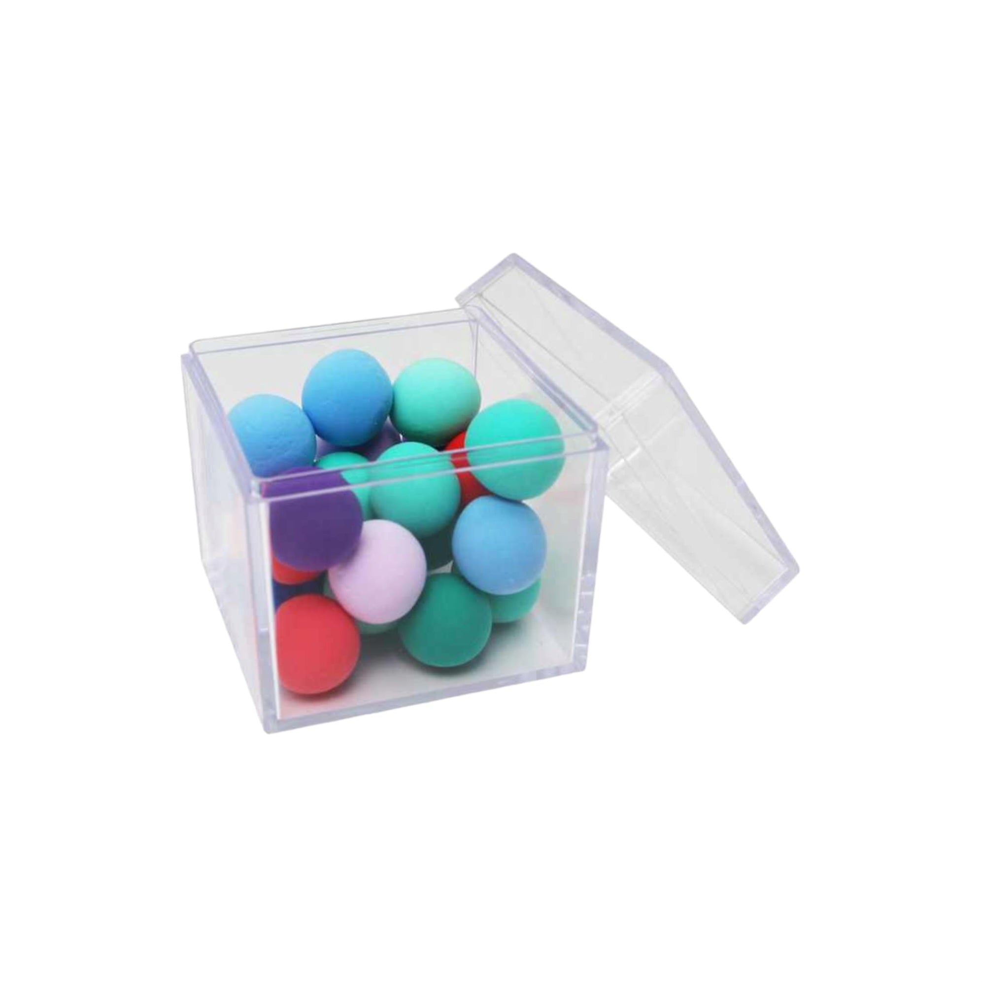 Acrylic Gift Box 5-Sided Cube Display Square with Lid 4.5x4.5x4.5cm