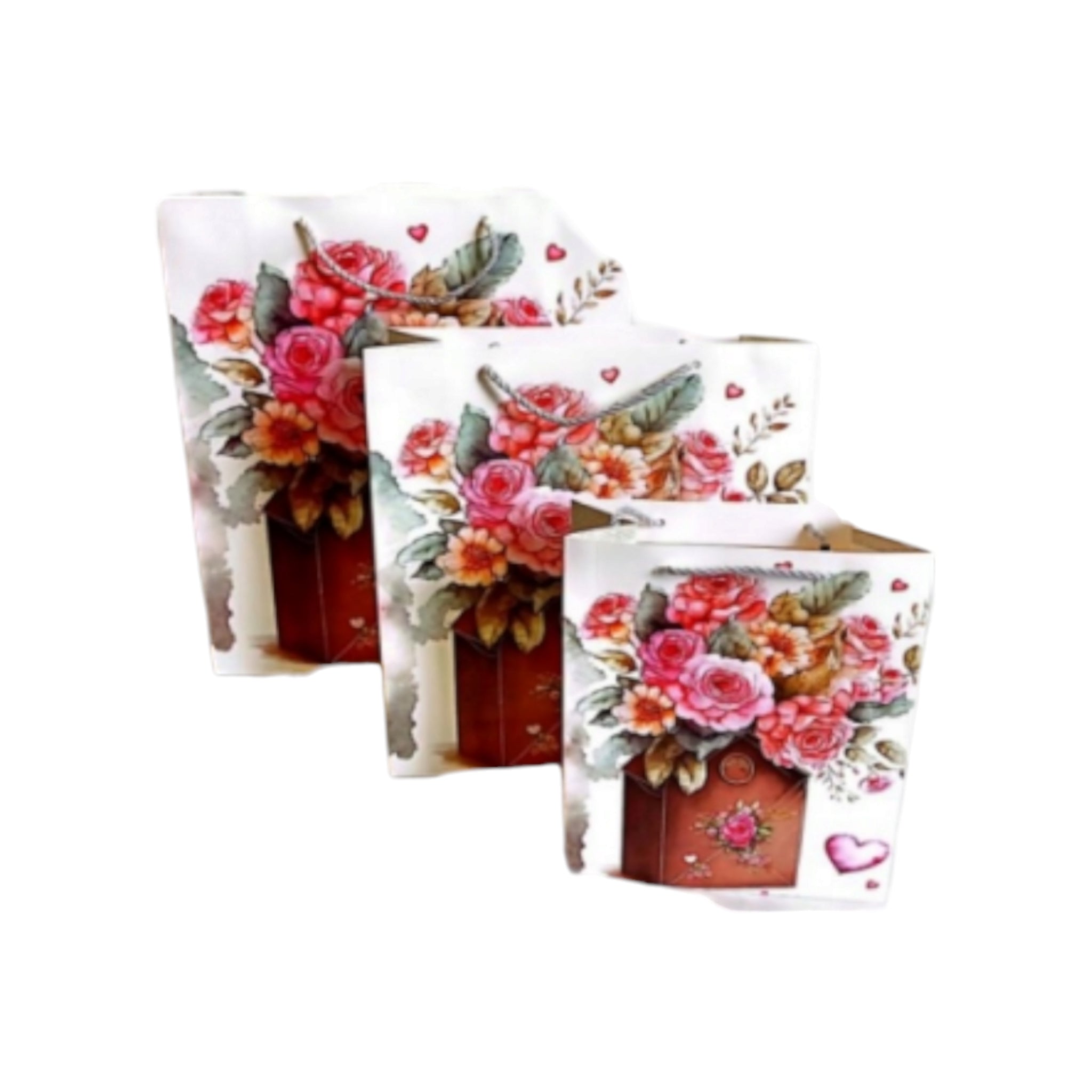 Gift Paper Bags Rose Print