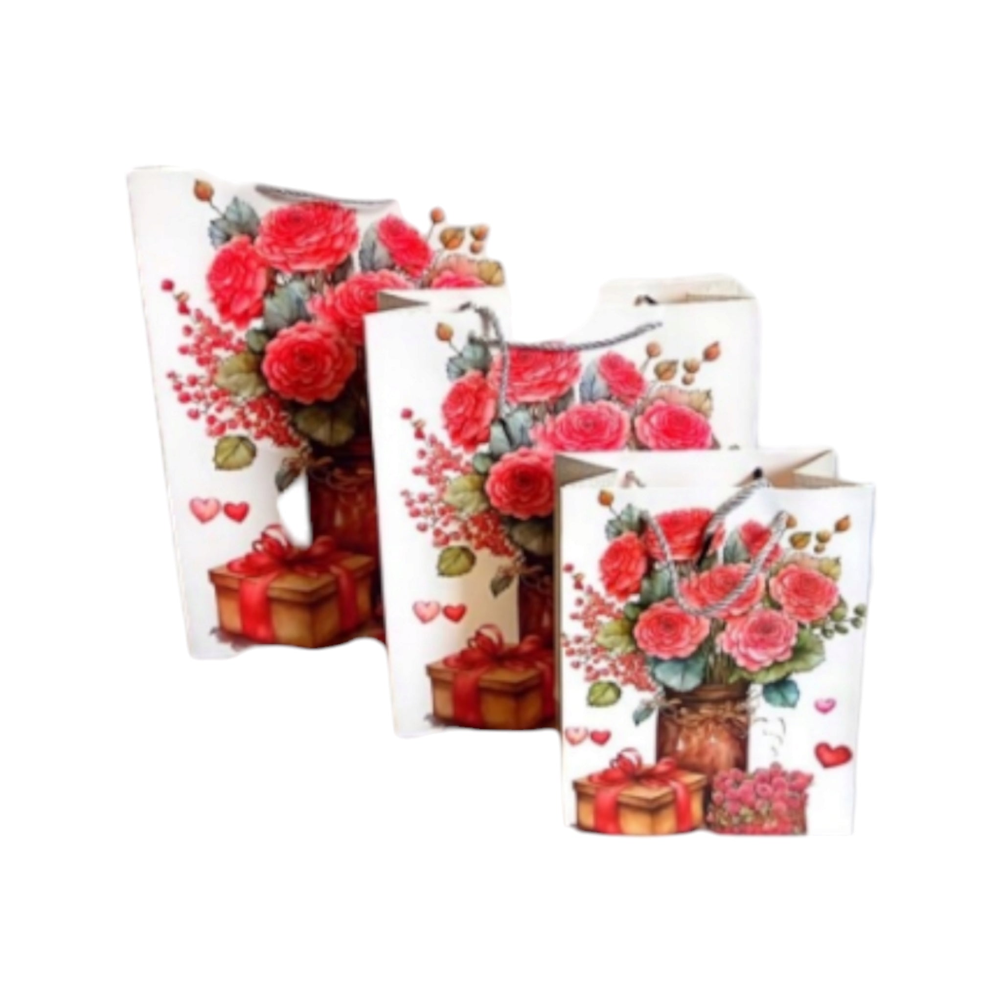 Gift Paper Bags Rose Print