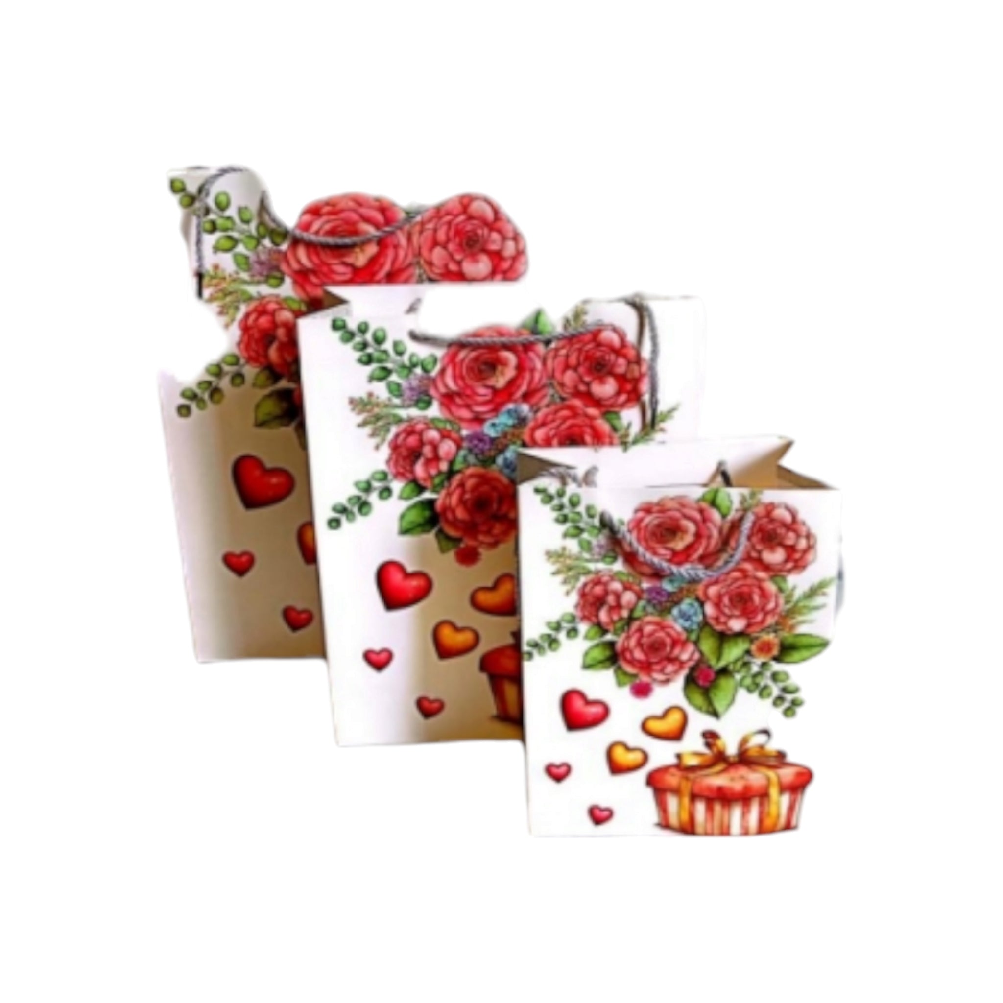 Gift Paper Bags Rose Print