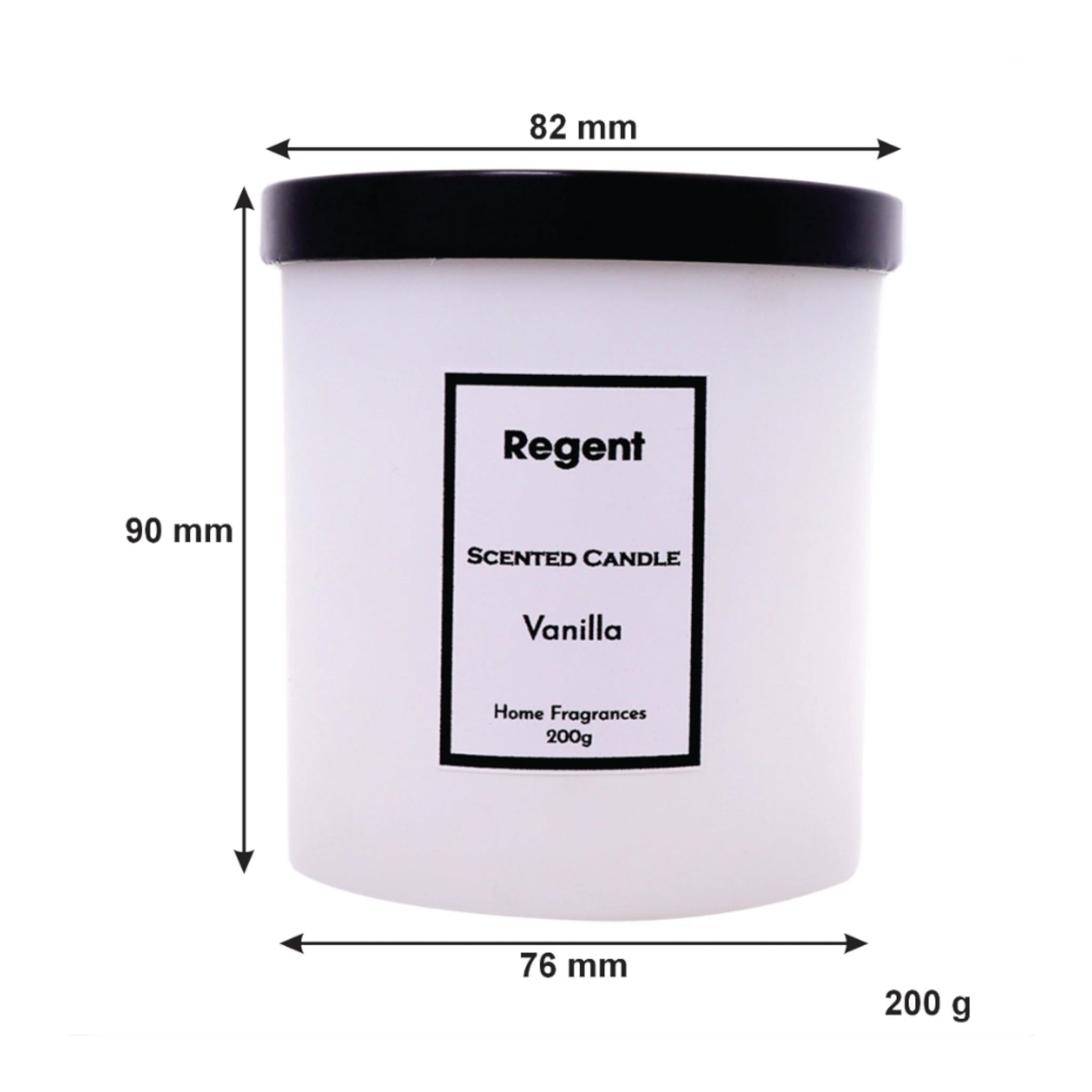 Regent Scented Candles Vanilla In White Glass Jar with White Lid 200g
