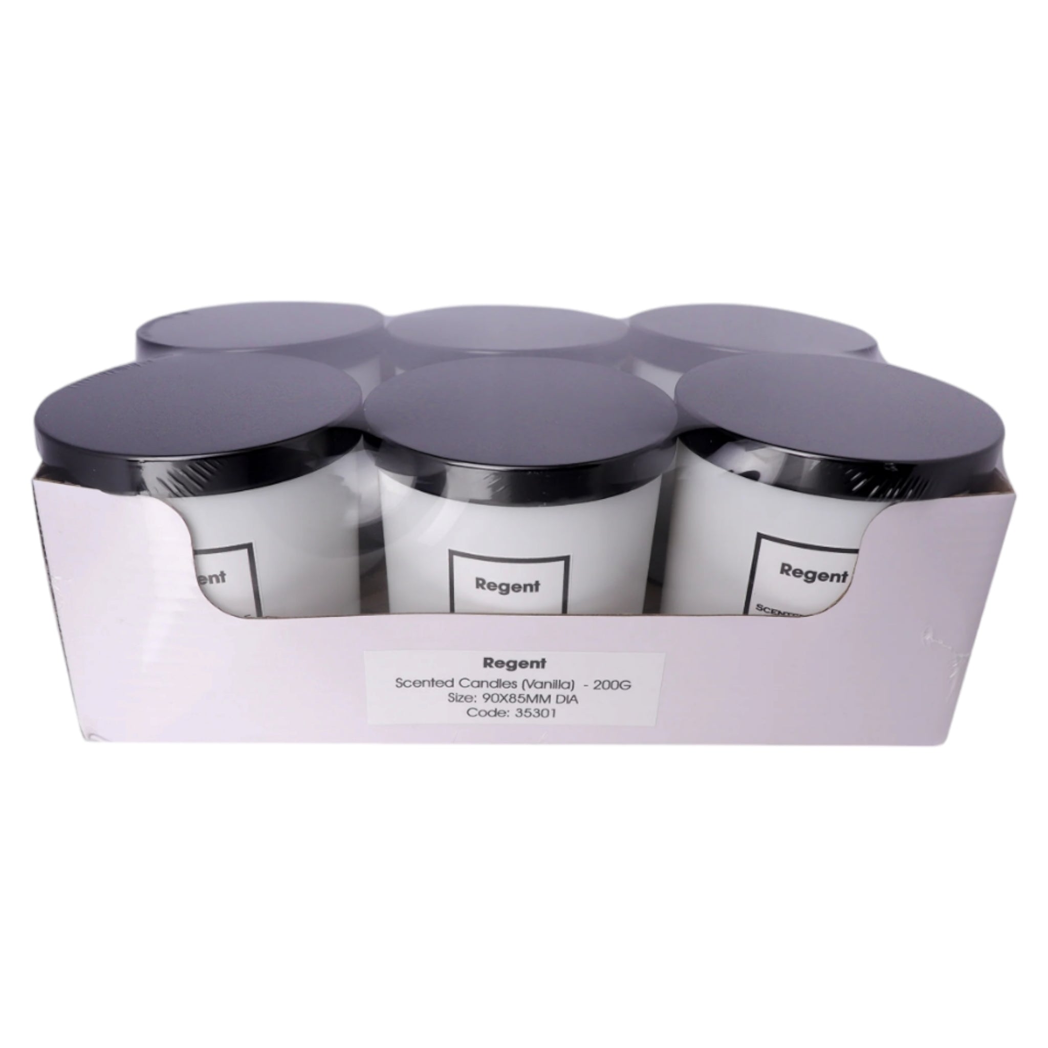 Regent Scented Candles Vanilla In White Glass Jar with White Lid 200g