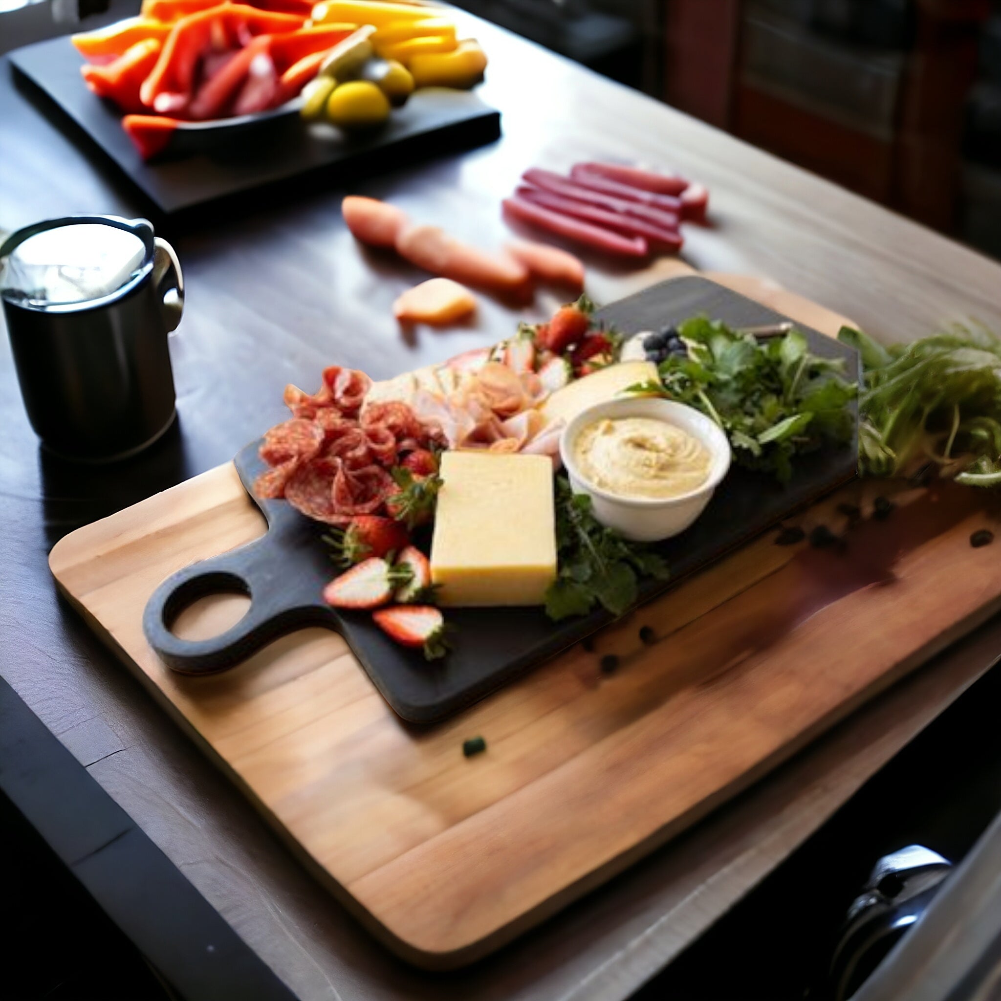 Home Classix Wooden Serving Board Black 53.8x25.8x1.5cm