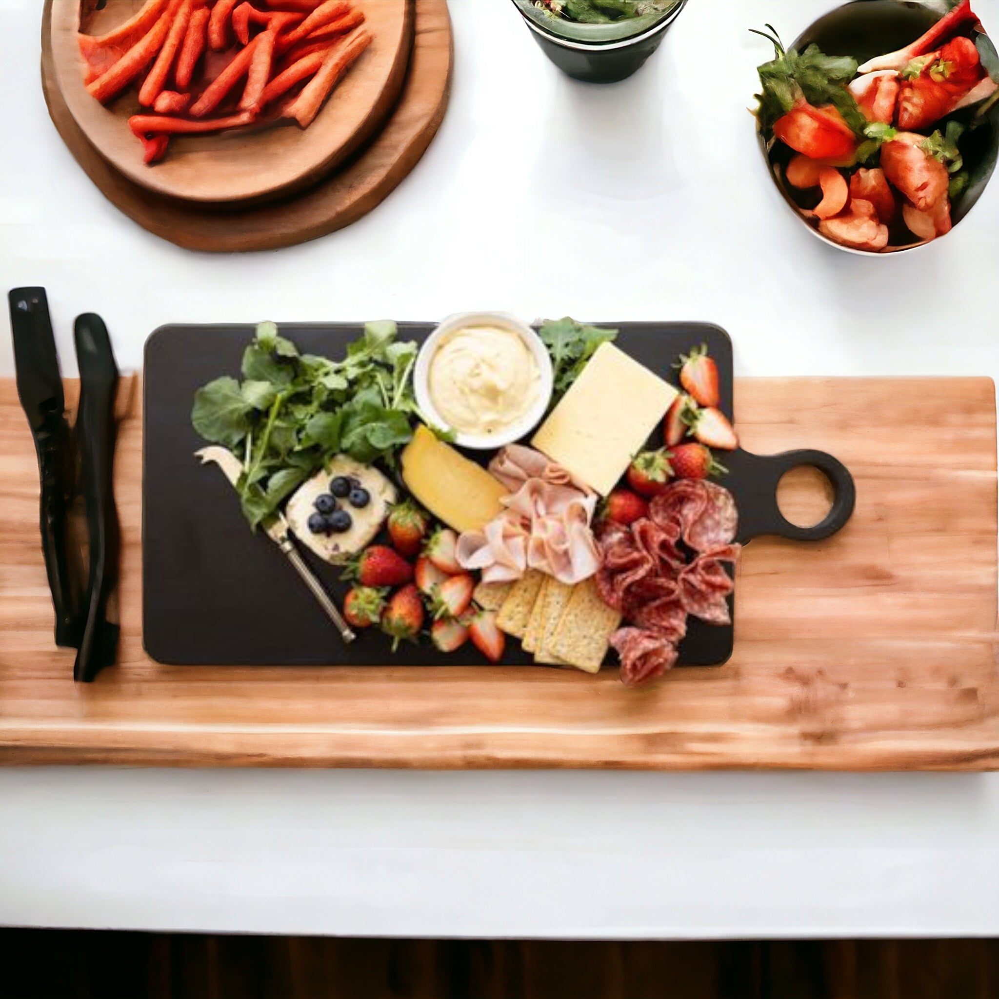 Home Classix Wooden Serving Board Black 53.8x25.8x1.5cm