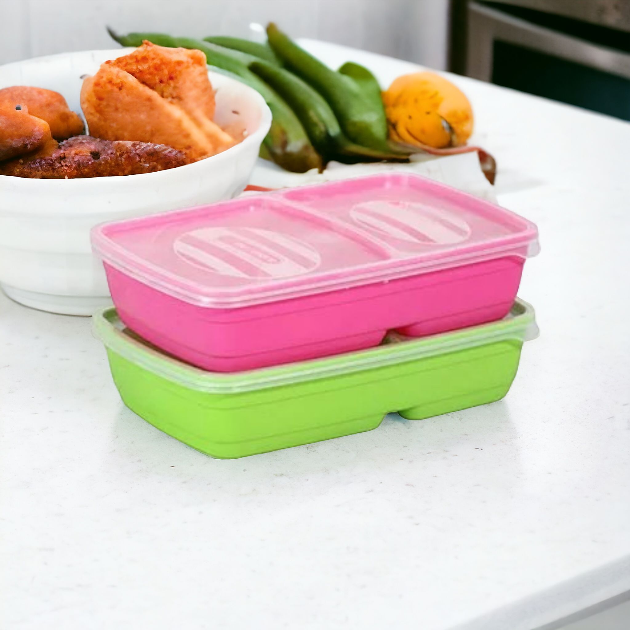 Nu Ware Candy Box 2-Divison Set of 2 Lunch Box