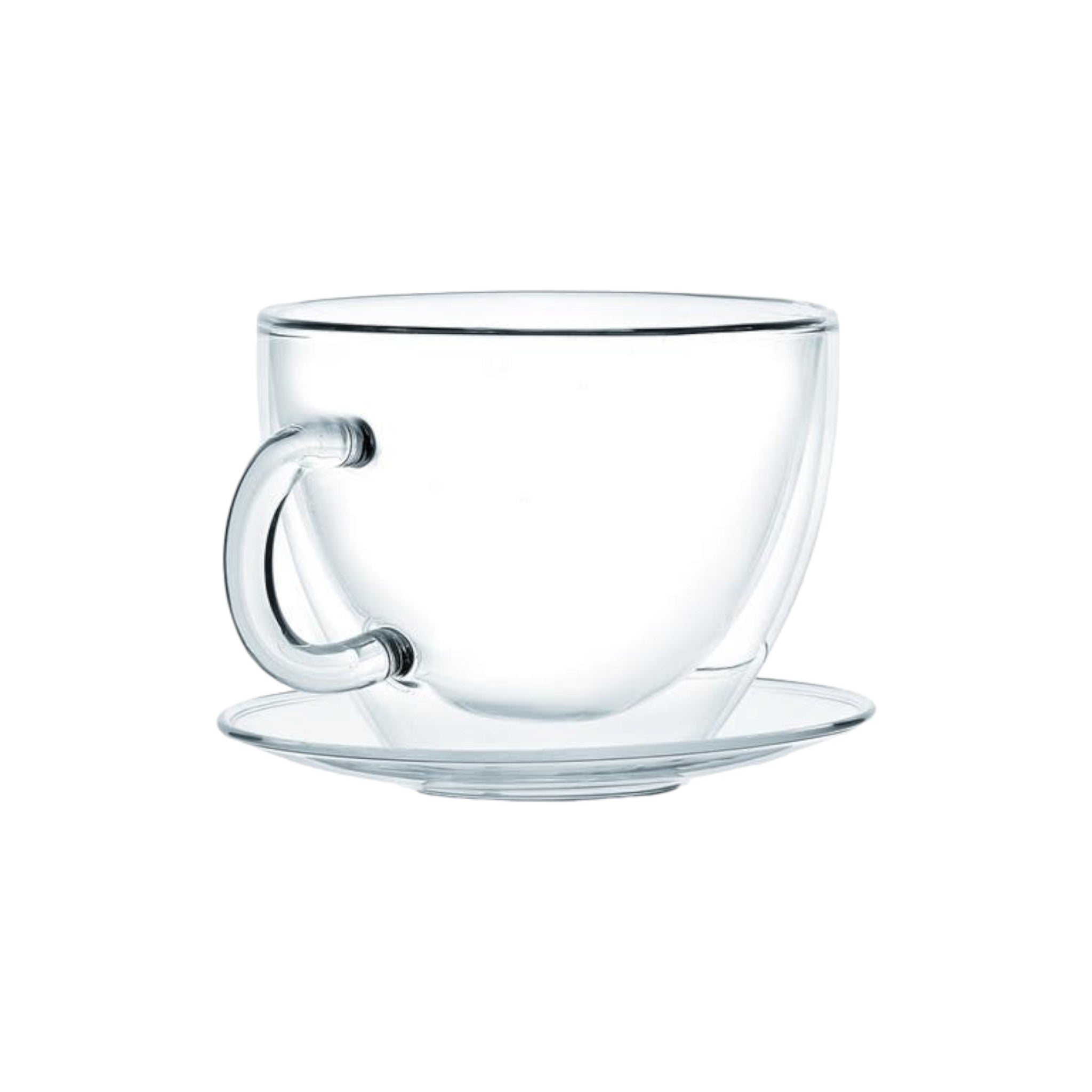 Barista Borosilicate Double Wall Café Tea Cup & Saucer 2pc Set 220ml 10236