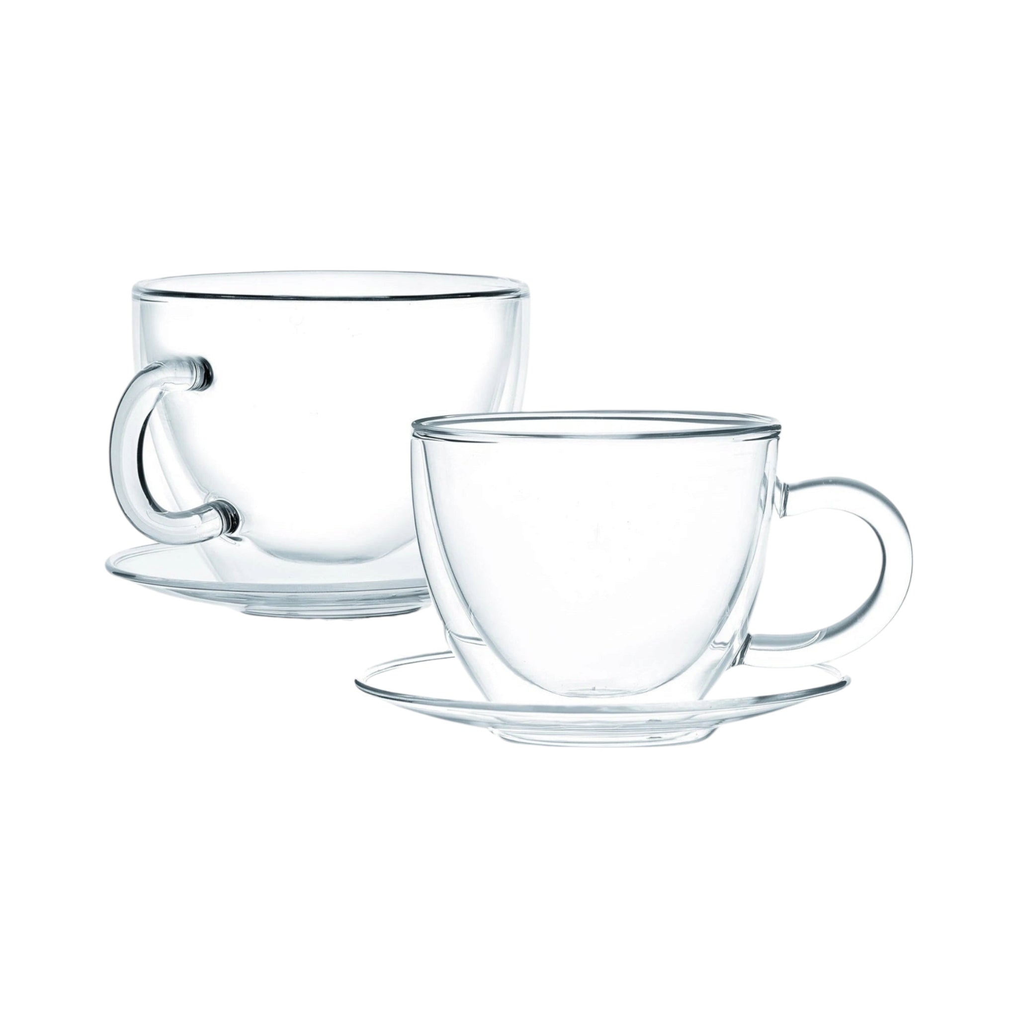 Barista Borosilicate Double Wall Café Tea Cup & Saucer 2pc Set 220ml 10236