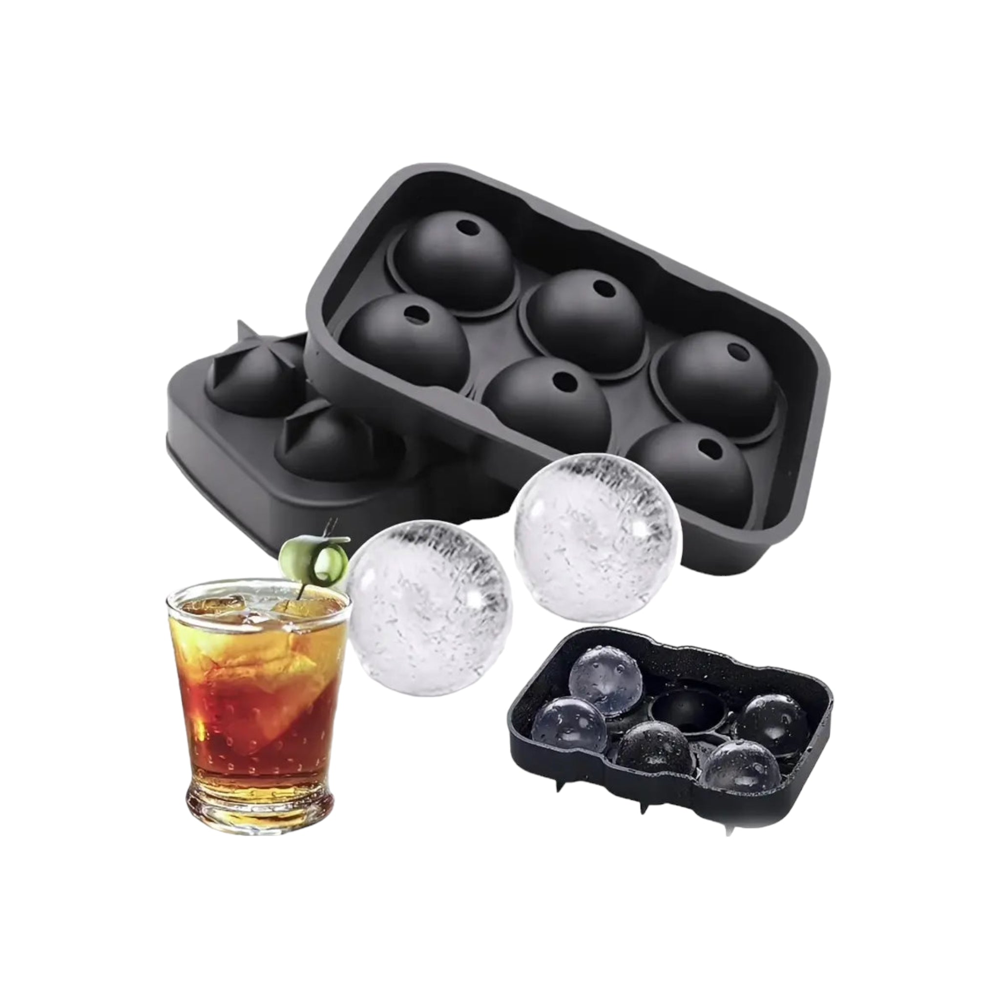 Silicone Ball Ice Cube Tray Round Shape 6-Division
