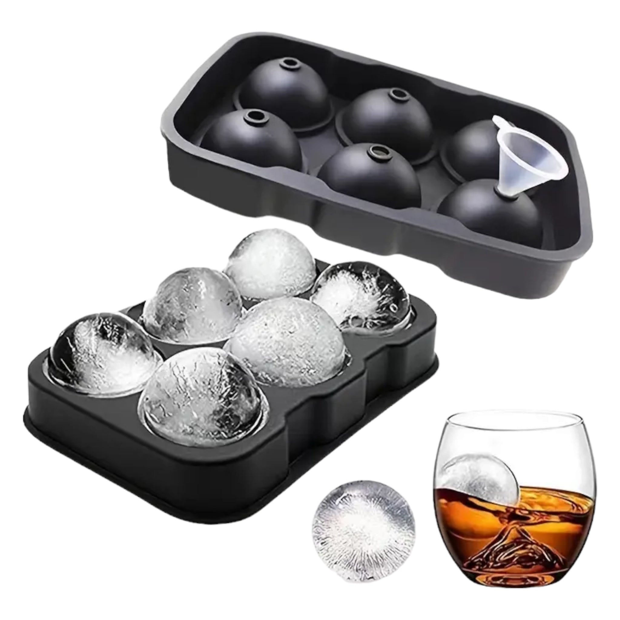 Silicone Ball Ice Cube Tray Round Shape 6-Division