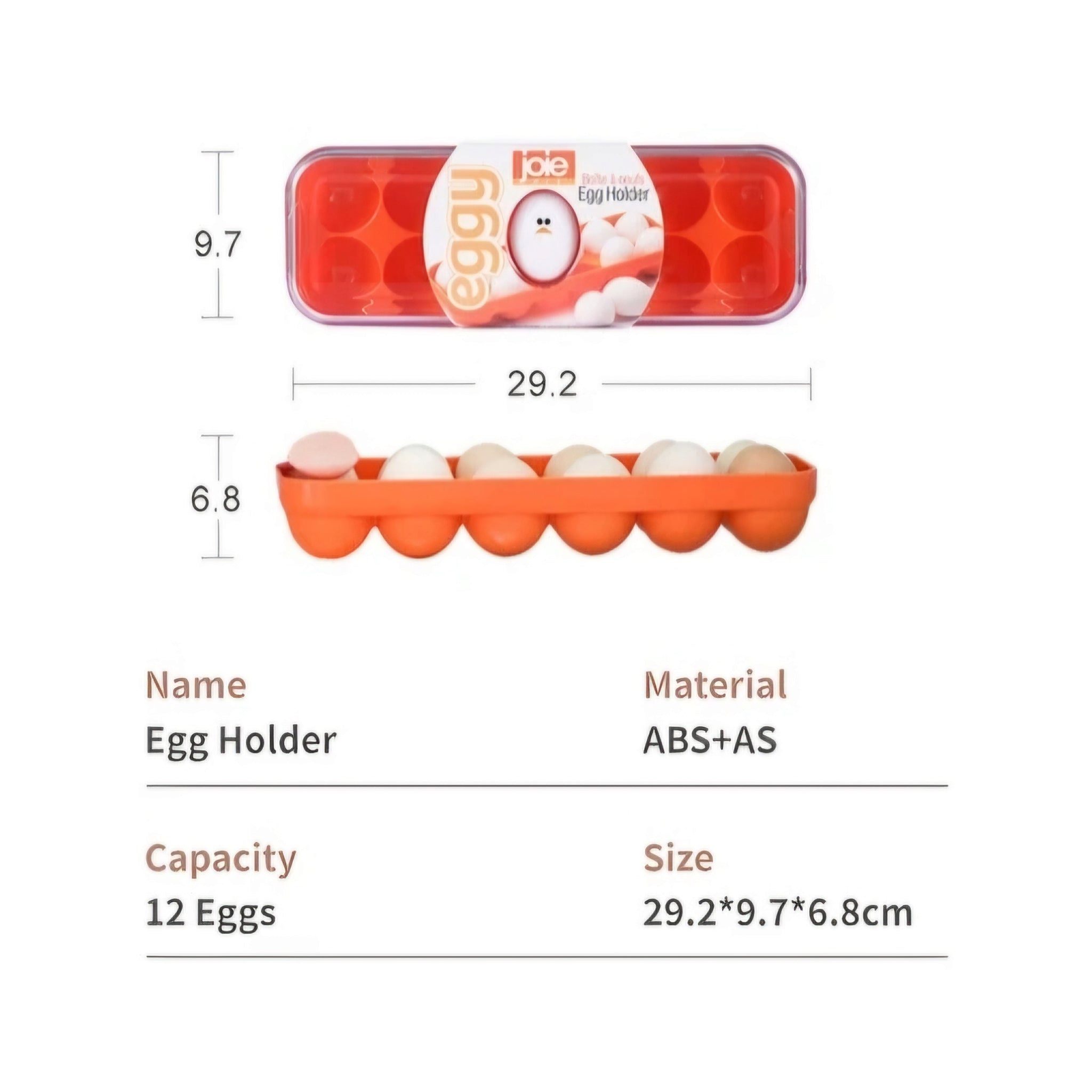 Joie Food Grade Egg Storage Tray Box 12-Egg Compartments 15399
