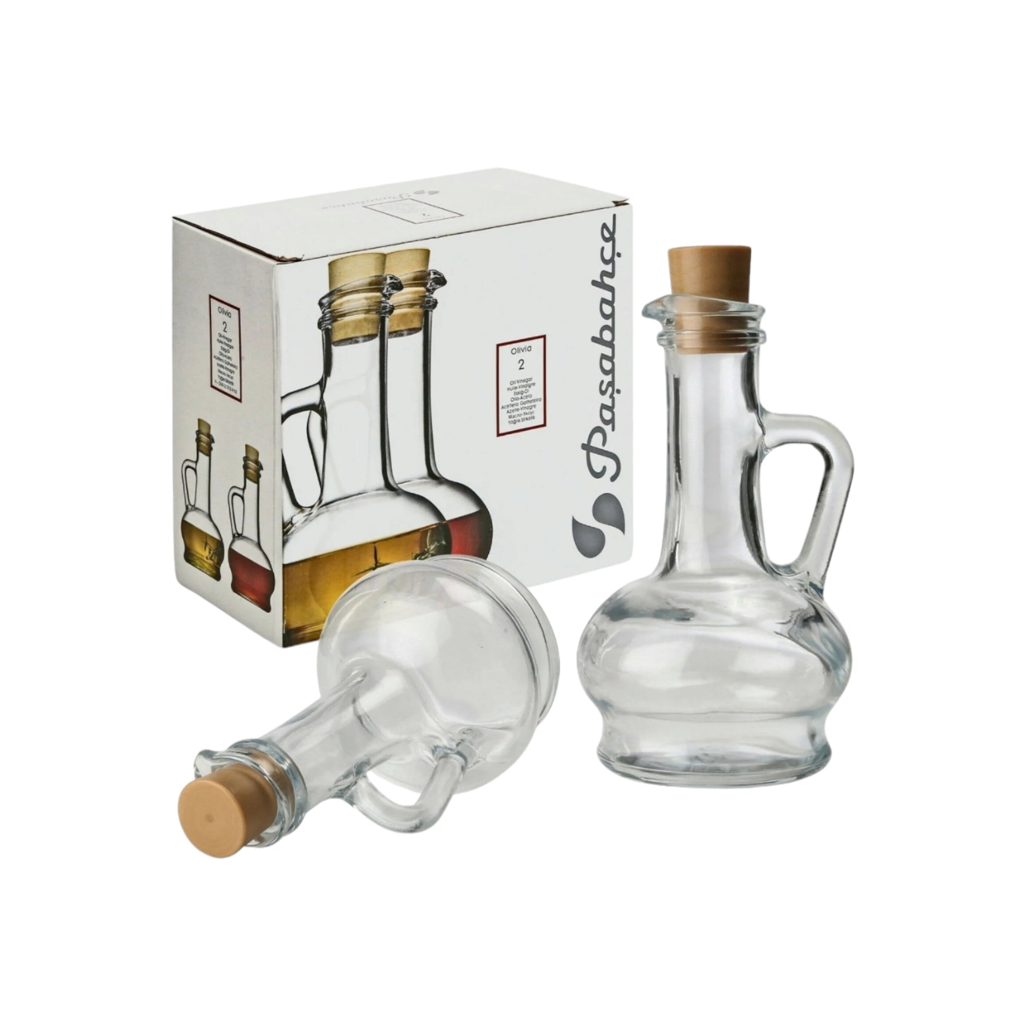 Pasabahce Olivia Olive Oil & Vinegar Set 260ml Curved Base 2pack 23561