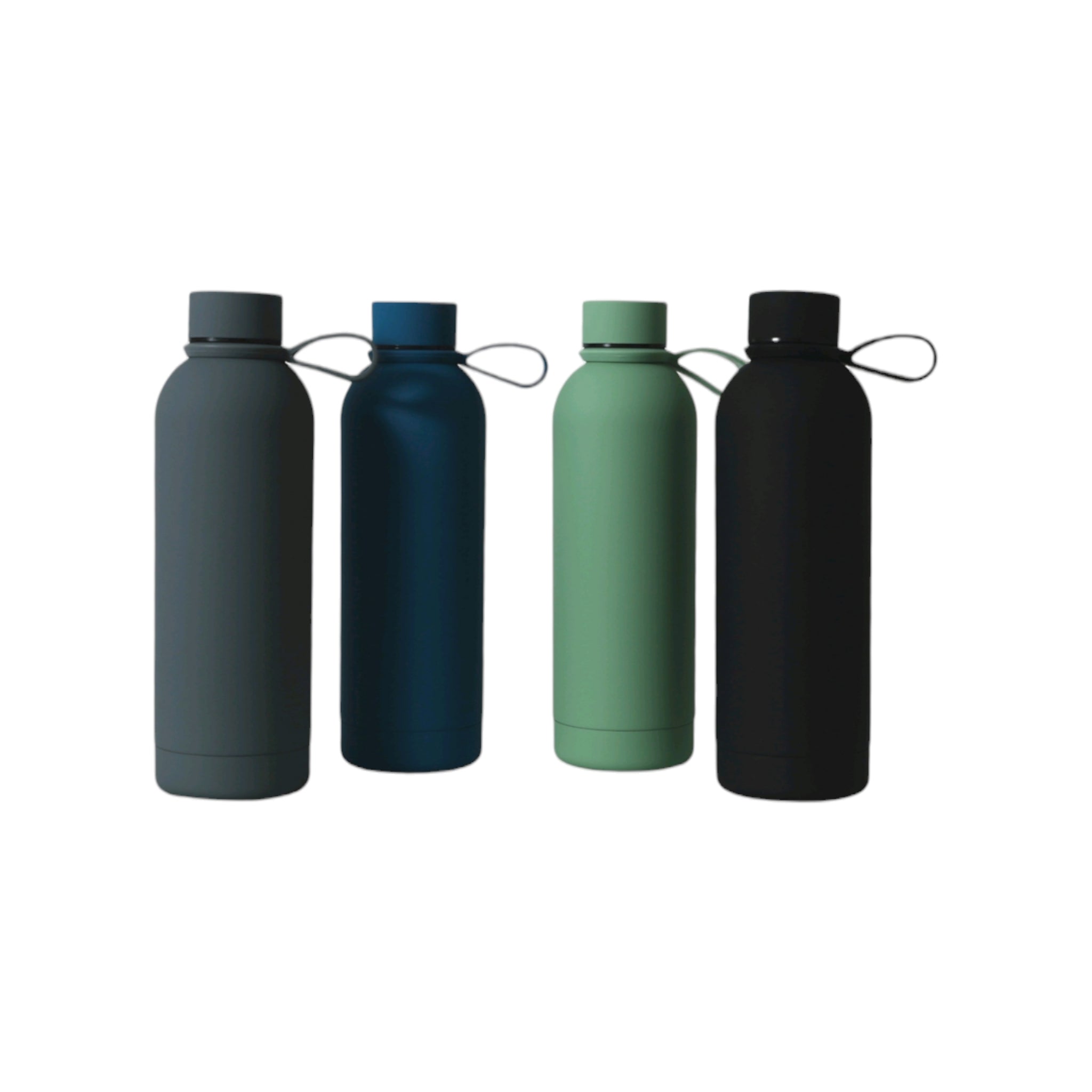 Thermos Matte Finish Silicone Flask Stainless Steel with Tag Handle 500ml 1pc