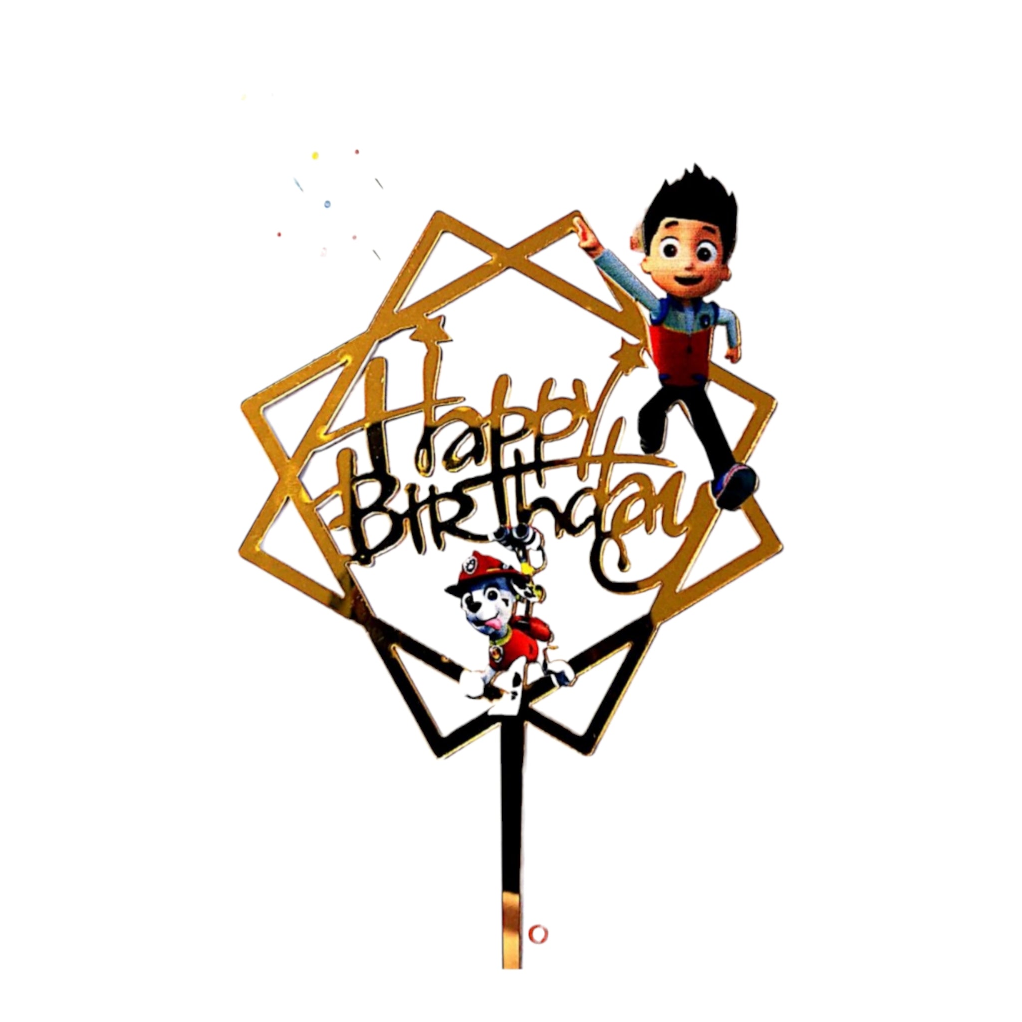 Acrylic Cake Topper Happy Birthday Paw Patrol Theme