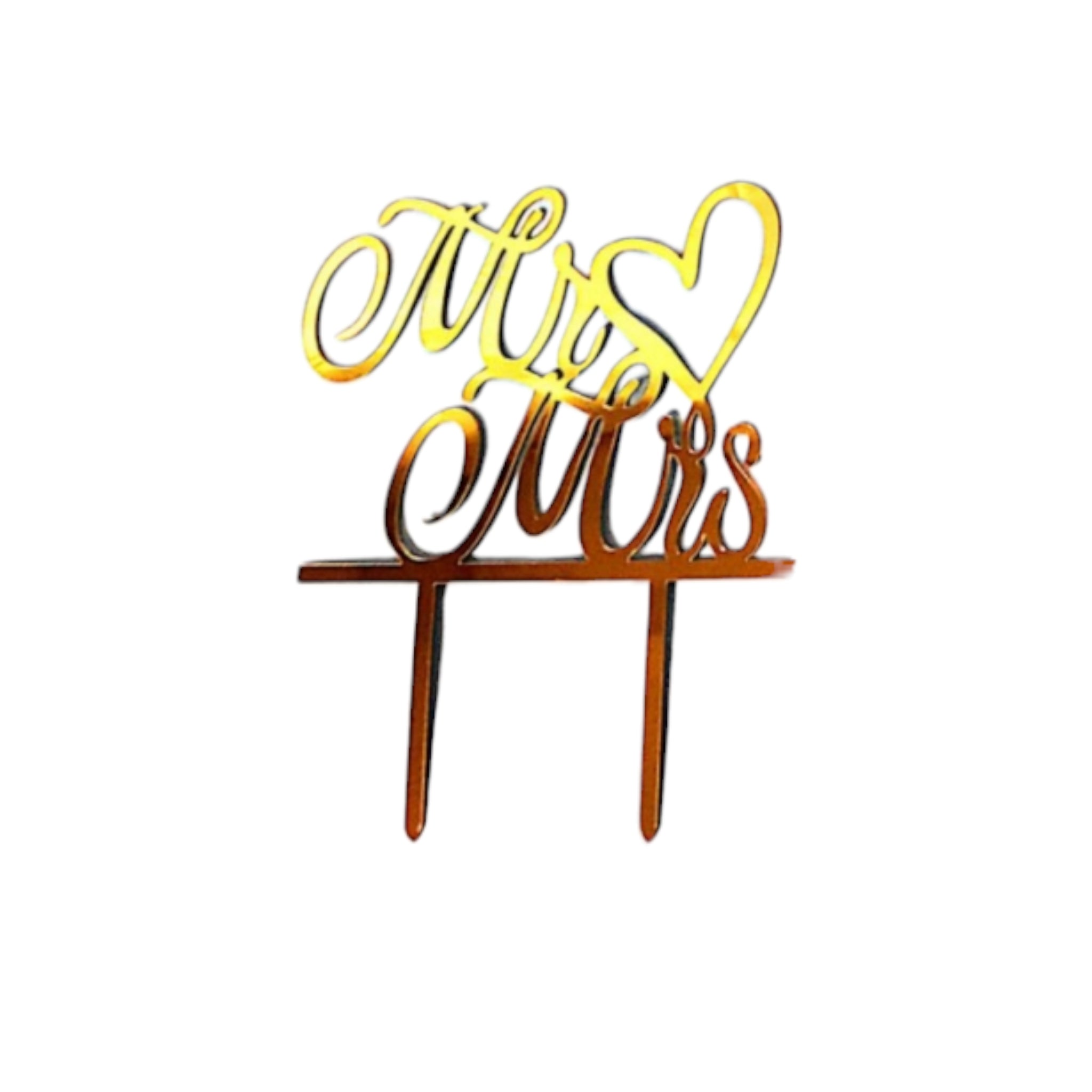 Cake Topper Mr and Mrs 1pc