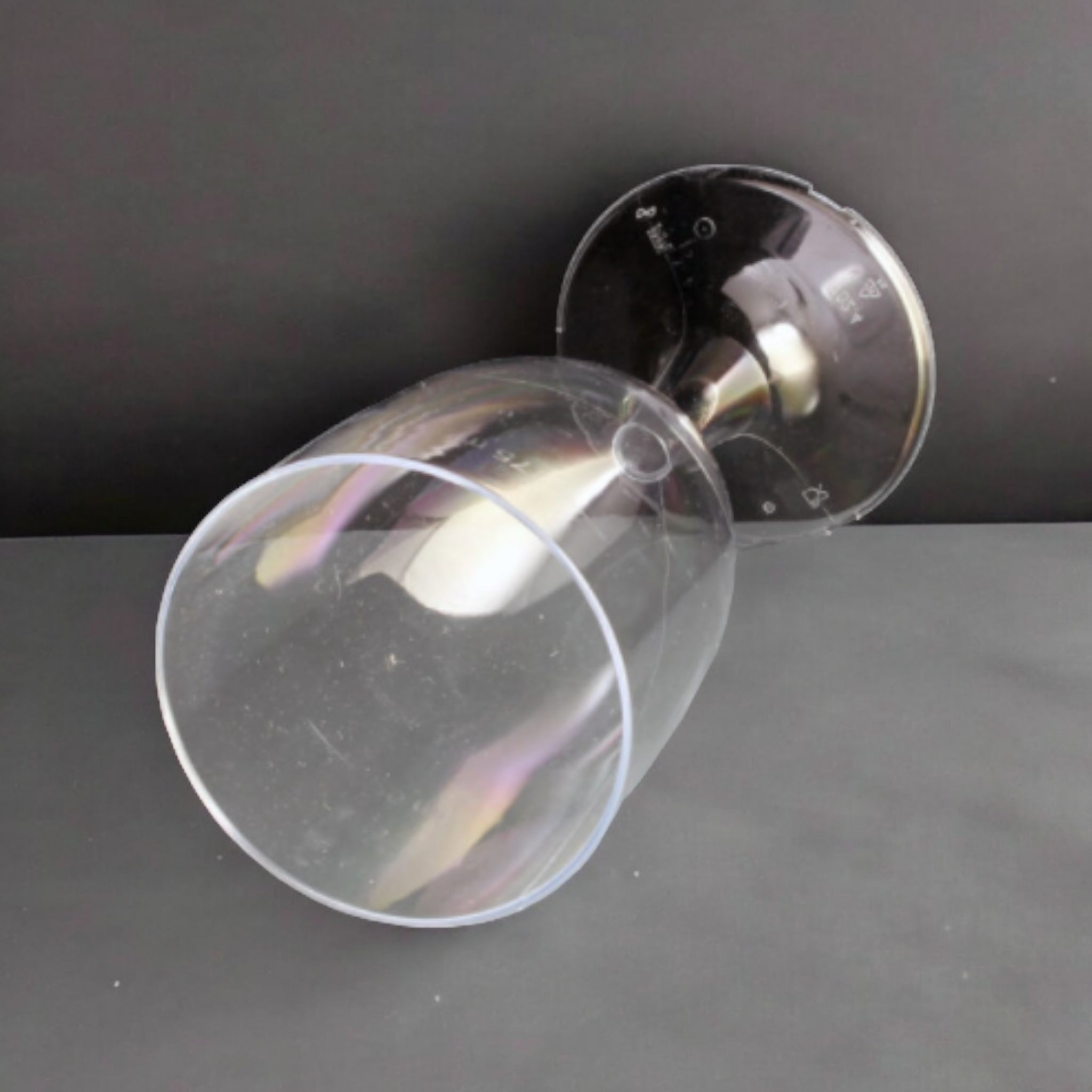 Fluted Cocktail Picnic Plastic Glass 300ml Stemmed with Detachable Base 10pack