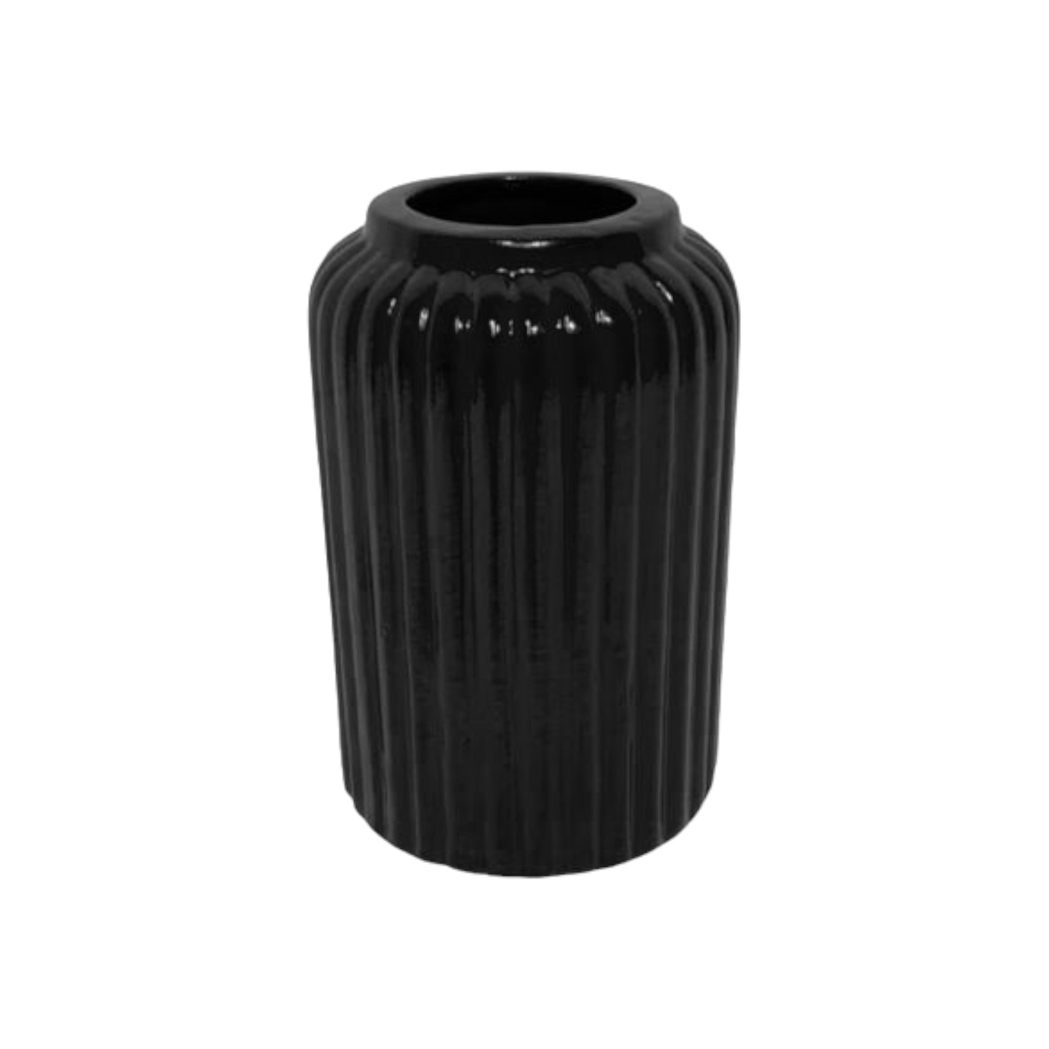 Vase Louise Ribbed Bottle Base 36x11cm Matt Black